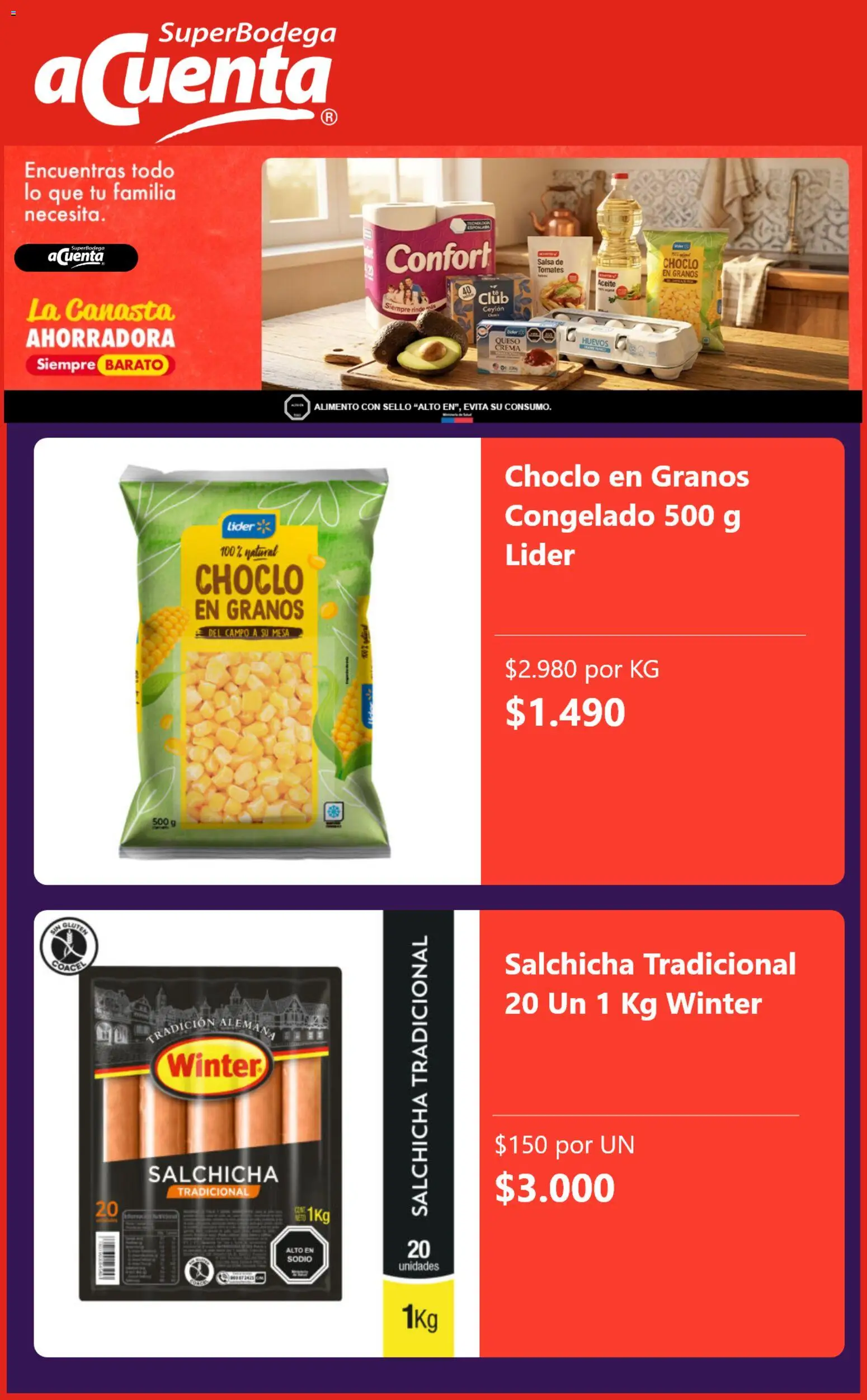 Super Bodega aCuenta ofertas  │ válido desde el 09.04.2026 | Página: 2 | Productos: Mesa, Queso, Choclo, Tomates