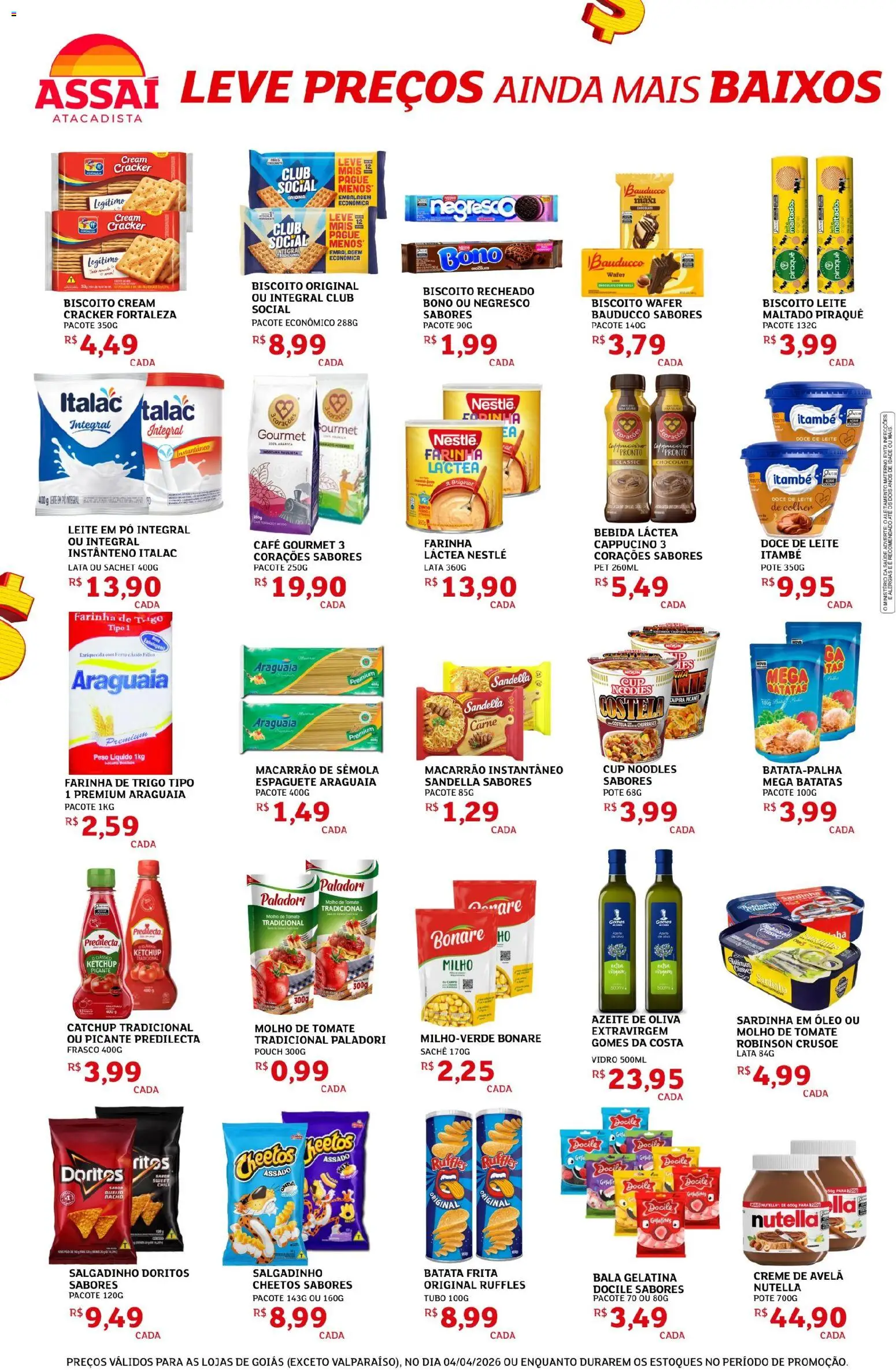 Assaí Atacadista Folheto - válido de 04.04.2026 | Página: 2 | Produtos: Chocolate, Gomes da costa, Bebida, Gelatina