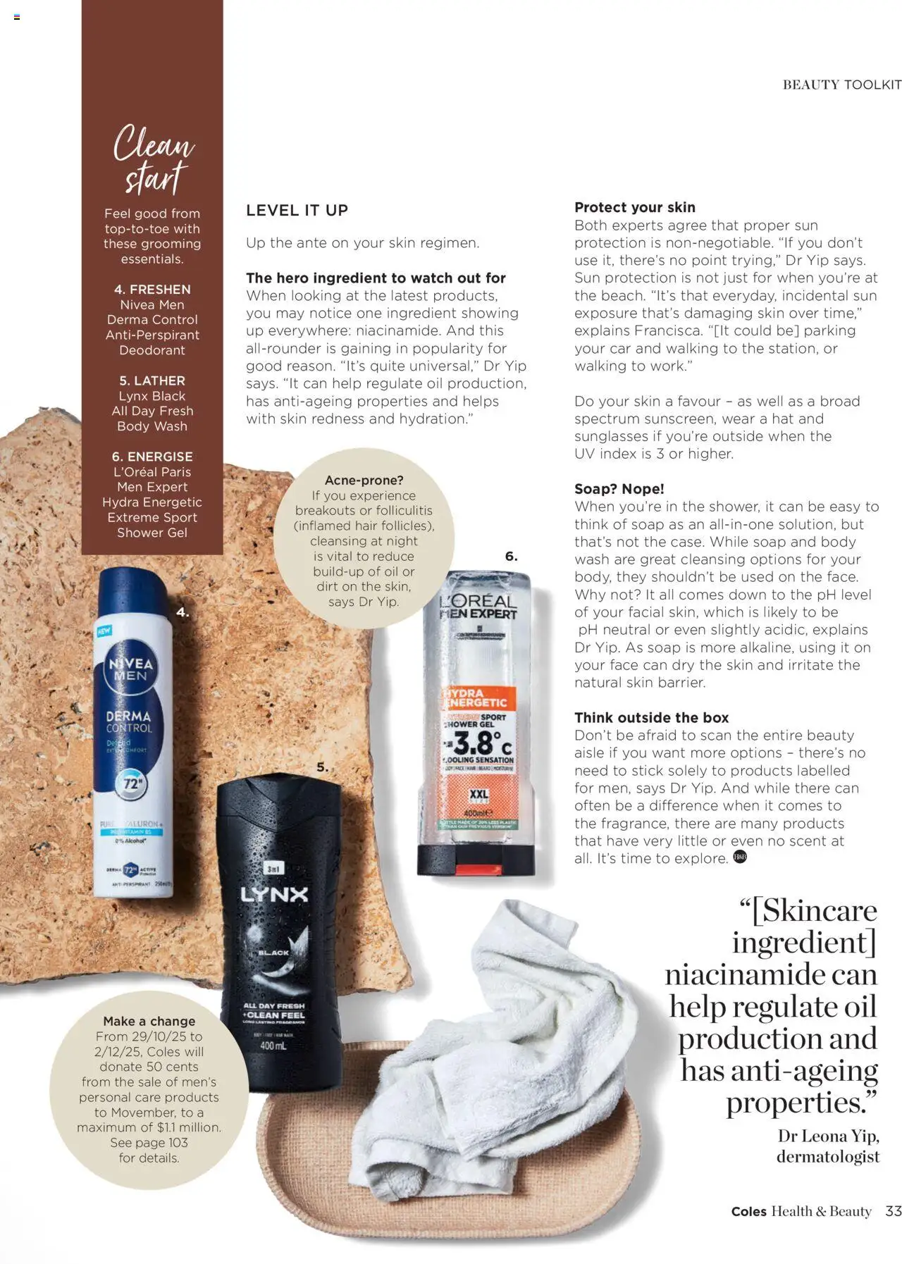 Coles catalogue - valid from 07.10.2025 | Page: 33 | Products: Box, Shower, Antiperspirant, Sunglasses