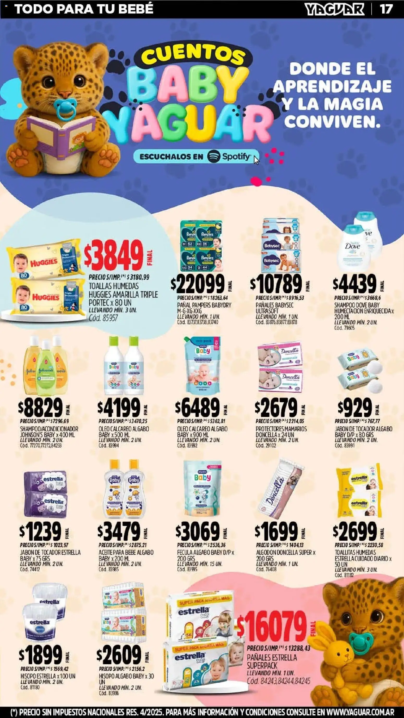 Yaguar - Oferta Semanal San Juan │ válido desde el 20.04.2026 | Página: 18 | Productos: Algodón, Aceite, Toallitas húmedas, Pañales