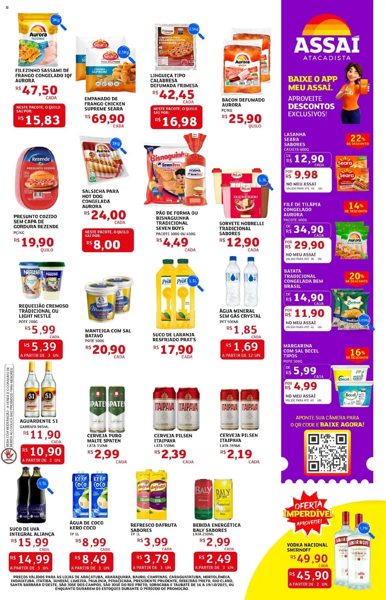 Assaí Atacadista Folheto - válido de 16.10.2025 | Página: 3 | Produtos: Refresco, Tilápia, Pão de forma, Filé de tilápia