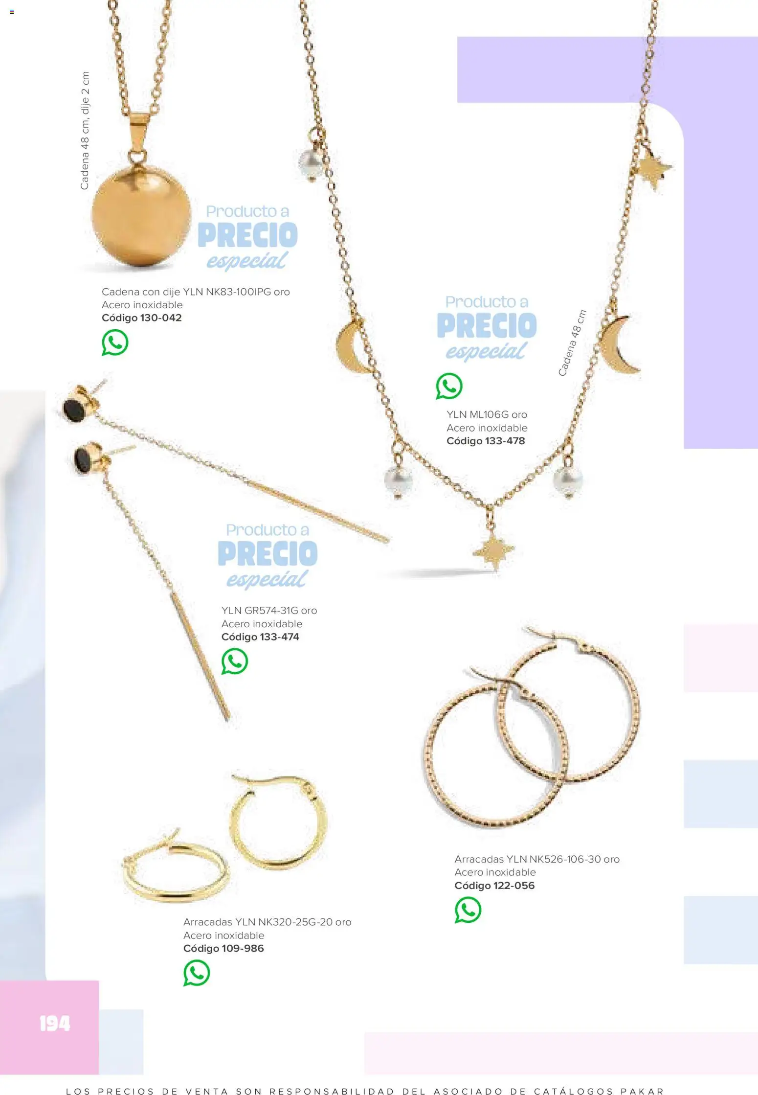 Nuevas ofertas de SC Pakar válidas en toda la República Mexicana desde el 30.01.2026. ¡Encuentra las mejores ofertas en SC Pakar catálogo Ropa! | Página: 194 | Productos: Dije, Cadena