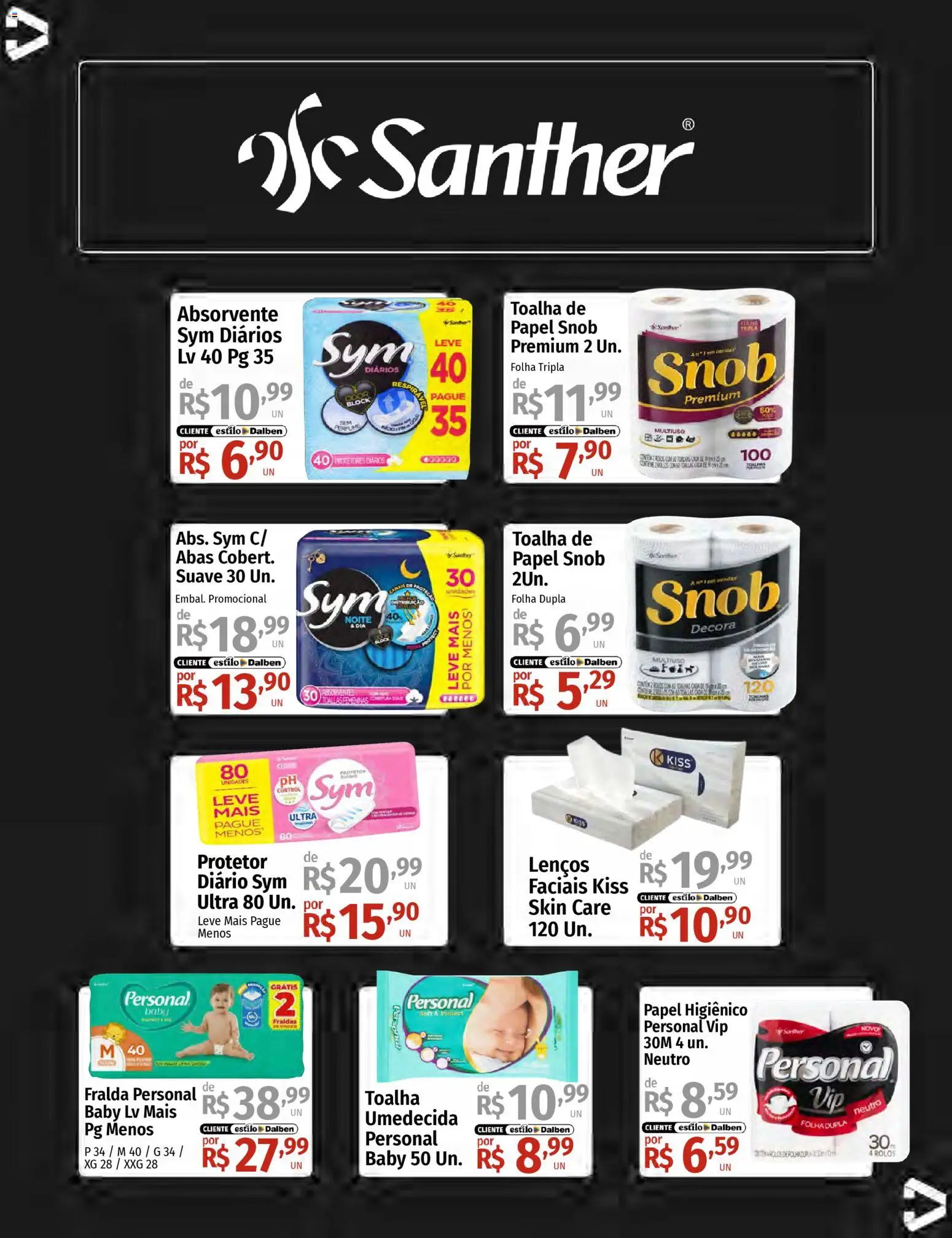 Supermercado Dalben Folheto - válido de 14.01.2026 | Página: 32 | Produtos: Fraldas, Absorvente, Papel higiênico