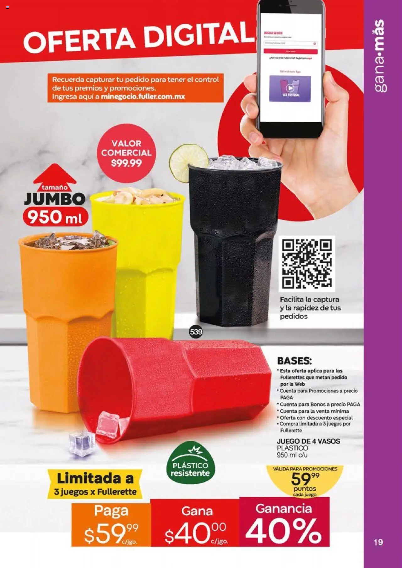 Nuevas ofertas de Fuller válidas en toda la República Mexicana desde el 20.08.2025. ¡Encuentra las mejores ofertas en Fuller - Revista Gana Más C10 2025! | Página: 19 | Productos: Juego, Vasos