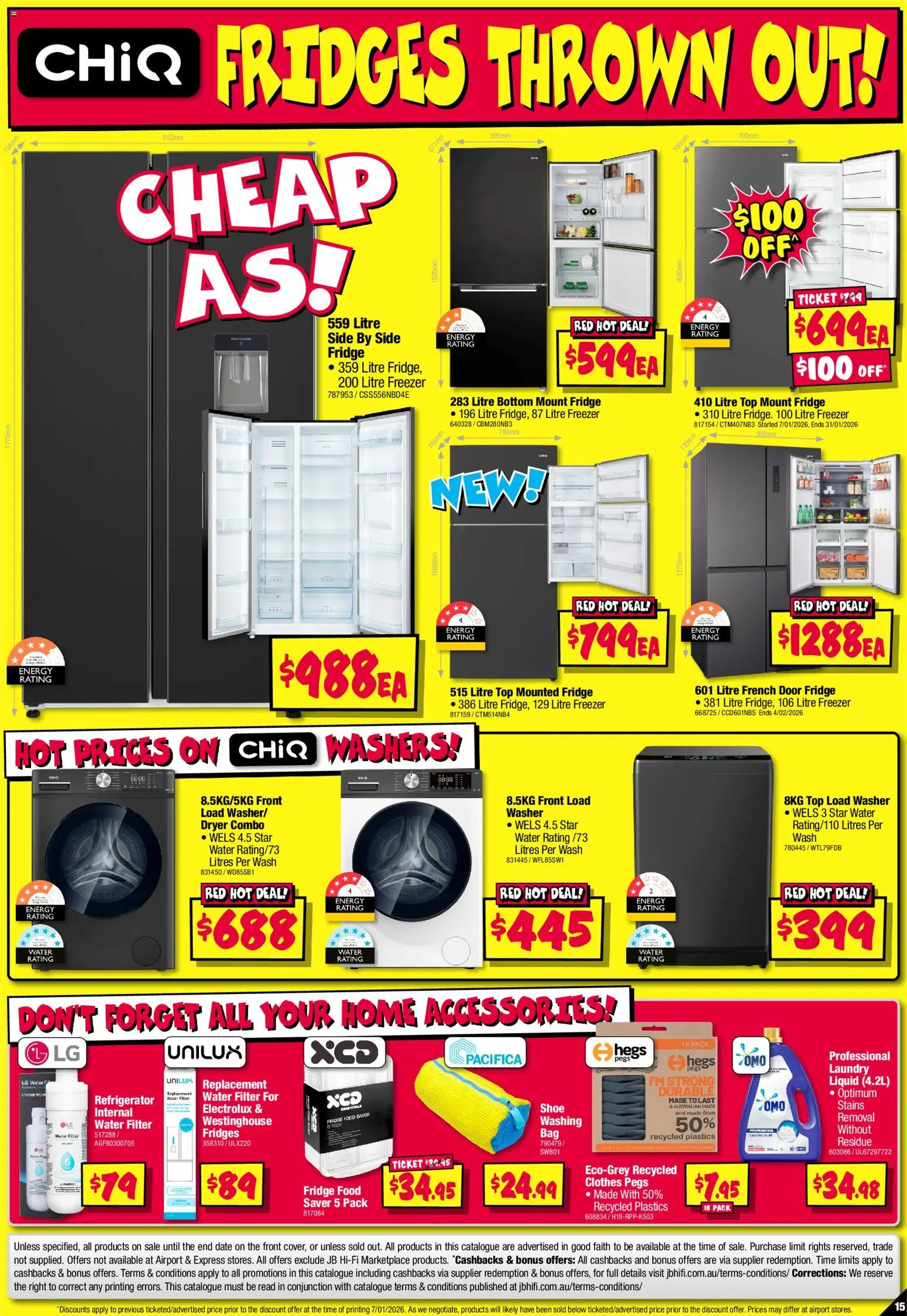 JB Hi-Fi catalogue - valid from 15.01.2026 | Page: 15 | Products: Home accessories, Date, Freezer, Washer