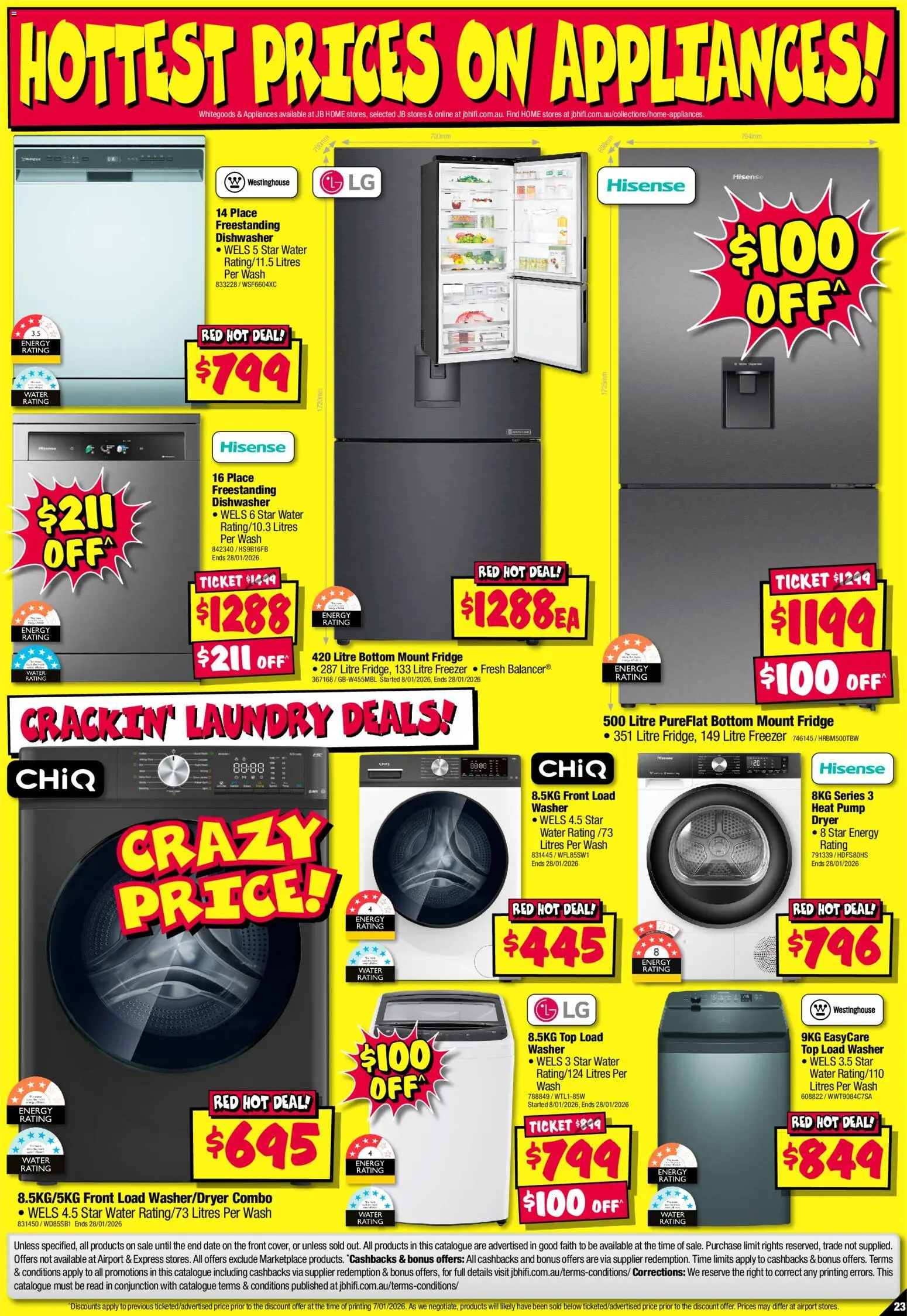 JB Hi-Fi catalogue - valid from 15.01.2026 | Page: 23 | Products: Water, Freezer, Dryer, Washer