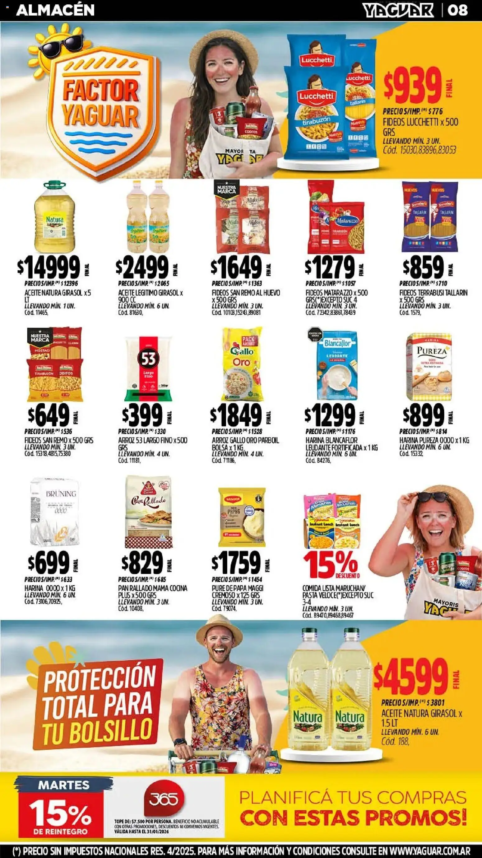 Yaguar catálogo │ válido desde el 26.01.2026 | Página: 8 | Productos: Harina, Aceite, Huevos, Arroz
