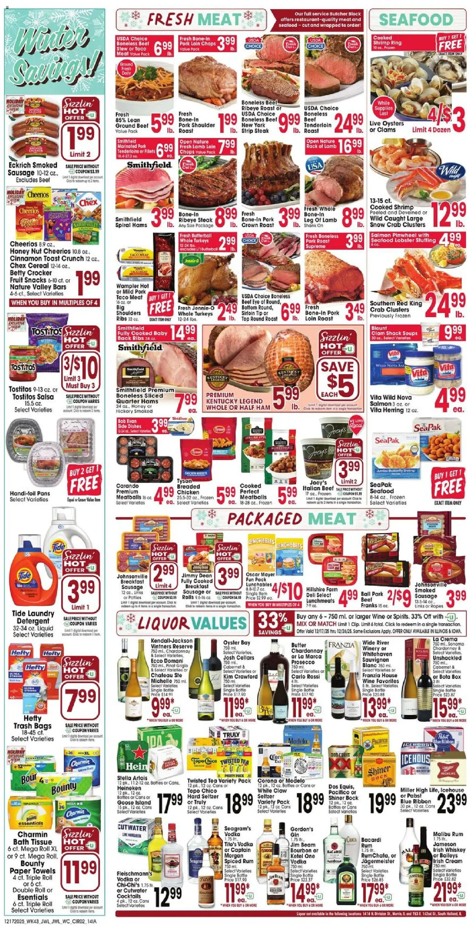 Jewel Osco Weekly Ad - IA - valid from 17.12.2025 | Page: 2 | Products: Ring, Tea, Bourbon, Sausage