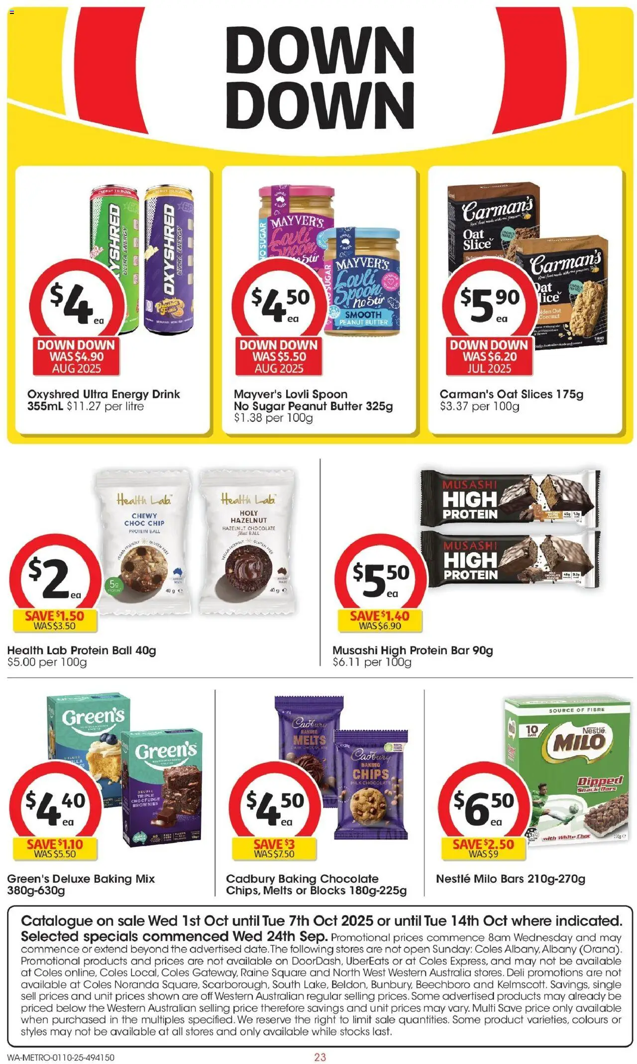 Coles catalogue - valid from 01.10.2025 | Page: 23 | Products: Milk, Butter, Chocolate, Chips