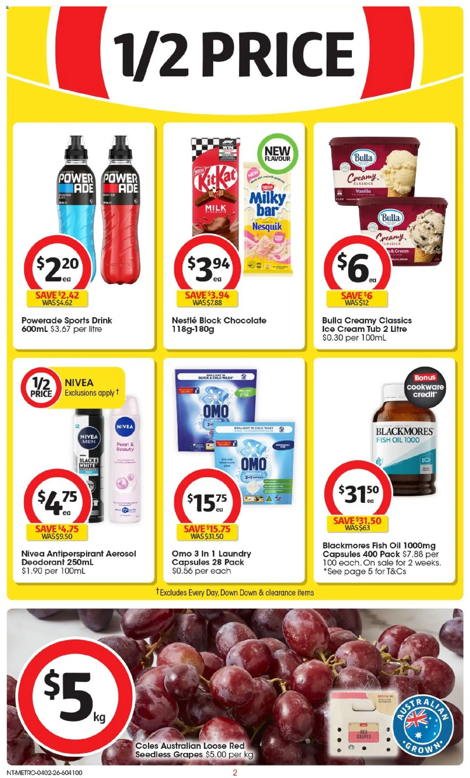 Coles catalogue - valid from 04.02.2026 | Page: 3 | Products: Milk, Oil, Cookware, Grapes