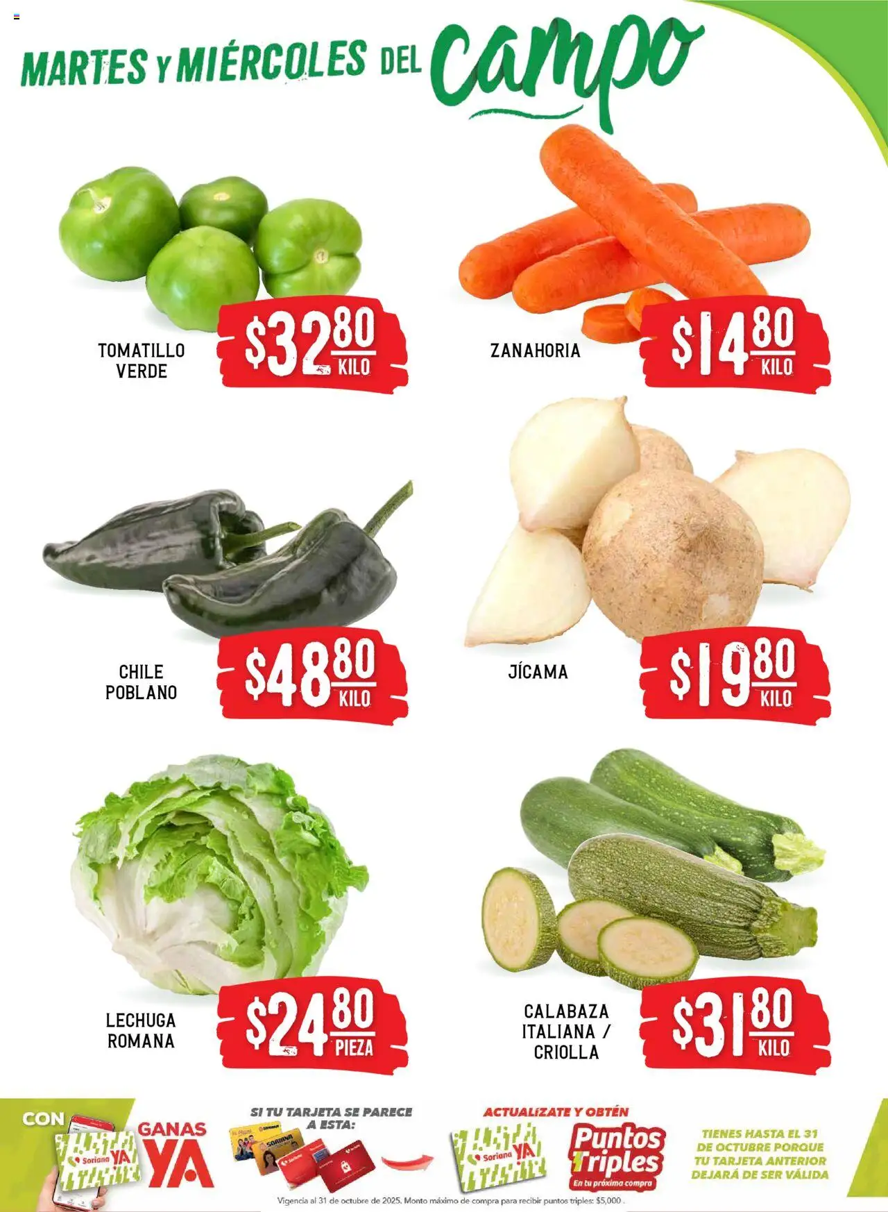 Nuevas ofertas de Soriana válidas en toda la República Mexicana desde el 05.08.2025. ¡Encuentra las mejores ofertas en Soriana folleto! | Página: 3 | Productos: Lechuga, Zanahoria
