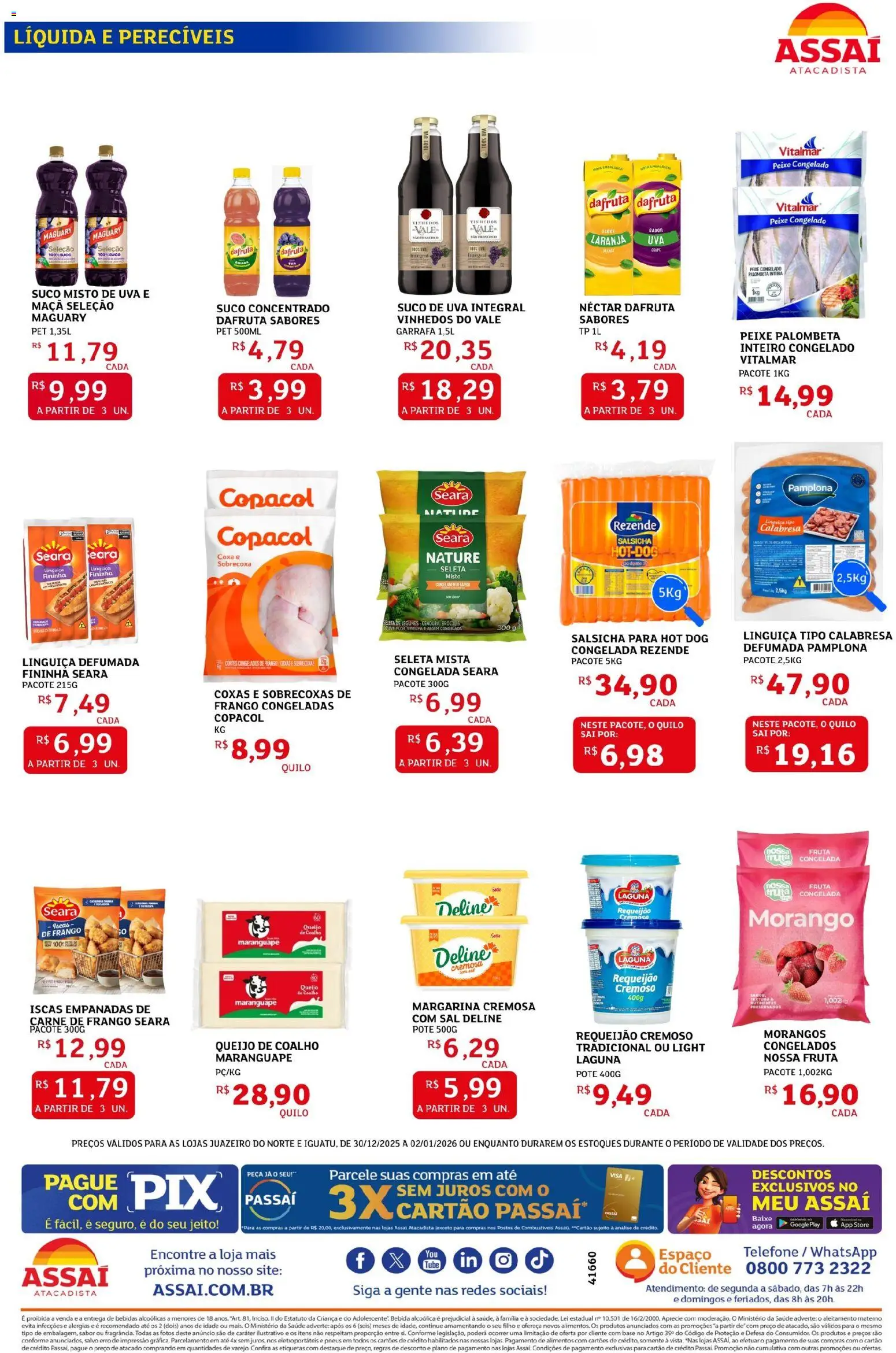 Assaí Atacadista Folheto - válido de 30.12.2025 | Página: 2 | Produtos: Vagem, Carne de frango, Bebida, Sal