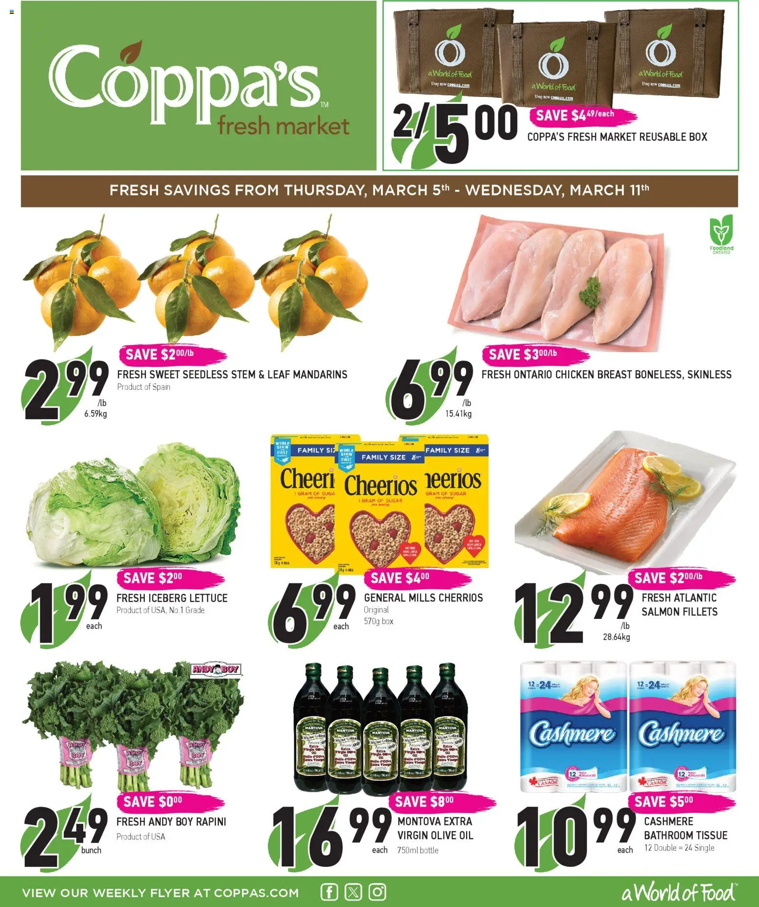 Coppas Fresh Market flyer valid from 05.03.2026 | Page: 1 | Products: Box, Oil, Chicken
