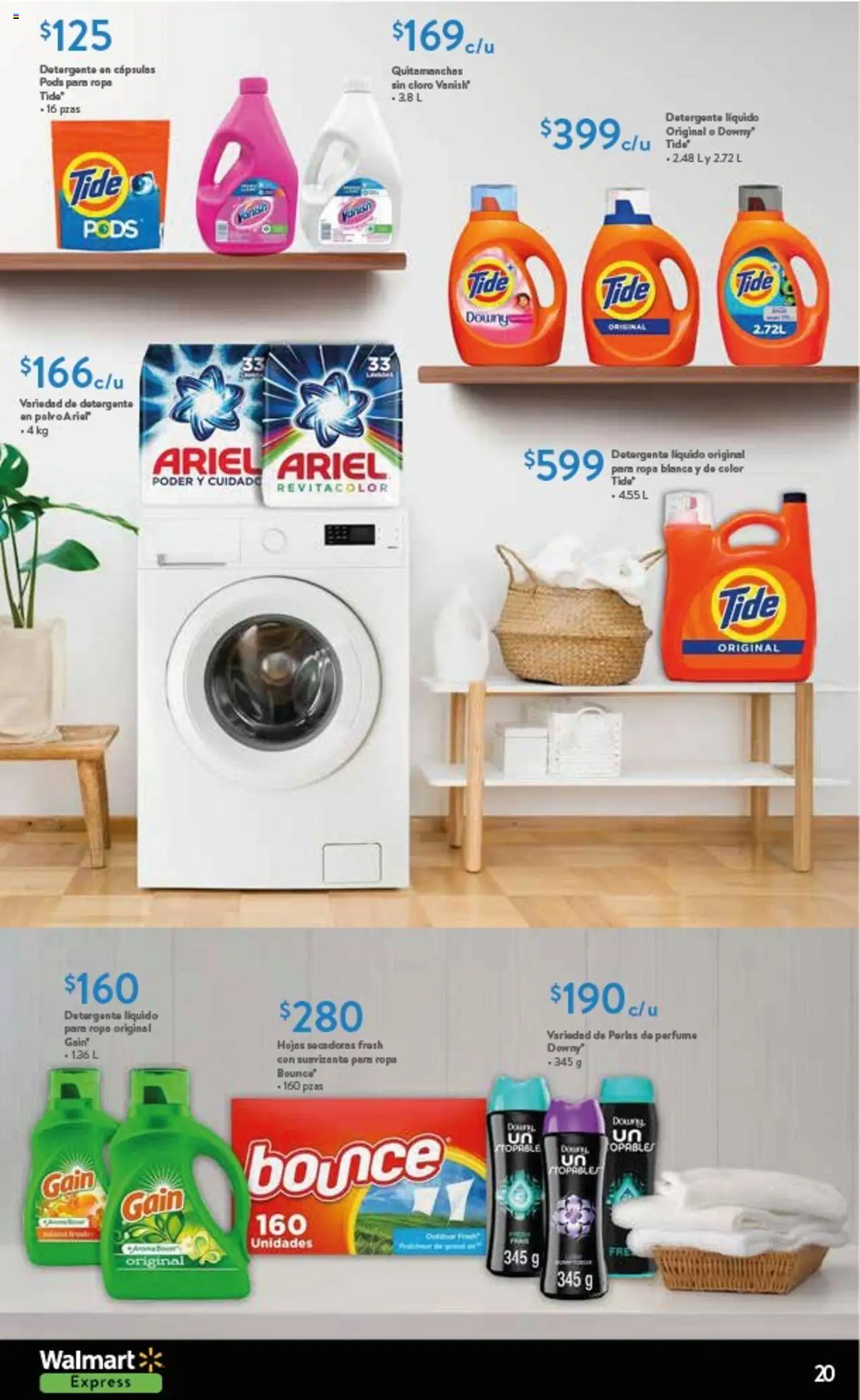 Nuevas ofertas de Walmart Express válidas en toda la República Mexicana desde el 17.09.2025. ¡Encuentra las mejores ofertas en Walmart Express - Folleto! | Página: 20 | Productos: Quitamanchas, Detergente, Cloro, Polvo