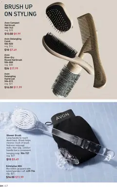 Preview of Shower Brush, Long handle to reach down back. Brush helps cleanse. Back of brush features massage nubs. Non-slip, comfort handle has a convenient hanging loop. 904-727 from shop Avon valid from 26.03.2026 | Page: 34