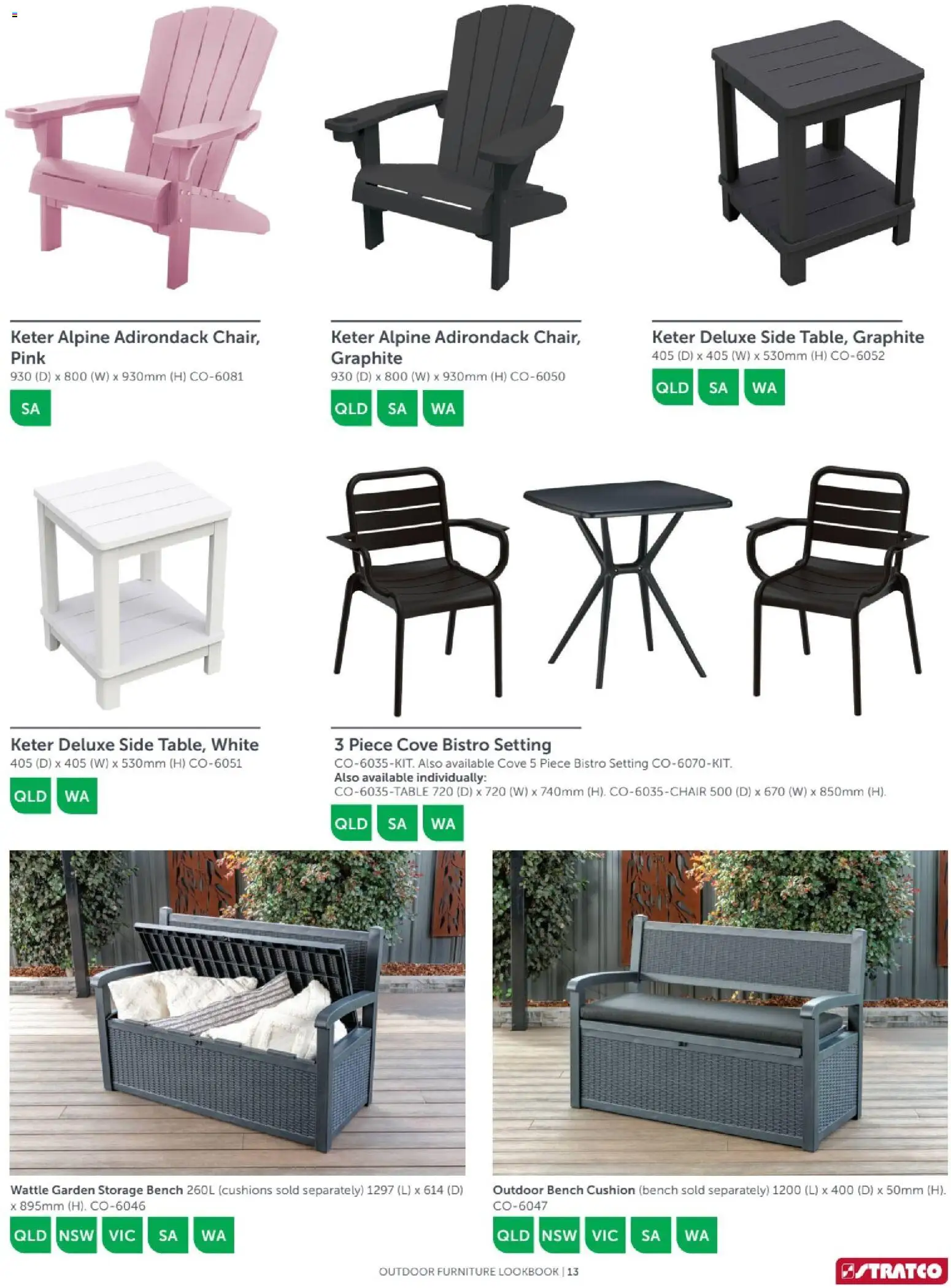 Stratco catalogue - valid from 04.12.2025 | Page: 13 | Products: Cushion, Outdoor furniture, Bench