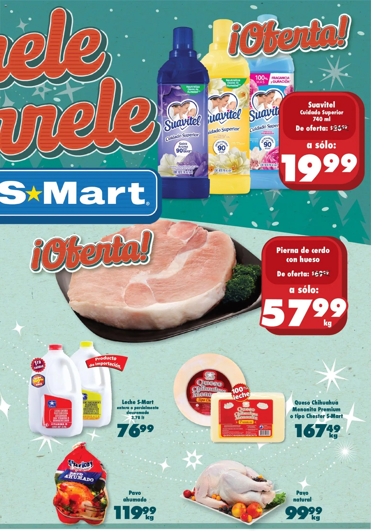 Nuevas ofertas de S-Mart válidas en toda la República Mexicana desde el 28.11.2025. ¡Encuentra las mejores ofertas en S-Mart folleto Monterrey! | Página: 3 | Productos: Queso, Cerdo, Vitaminas, Acondicionador