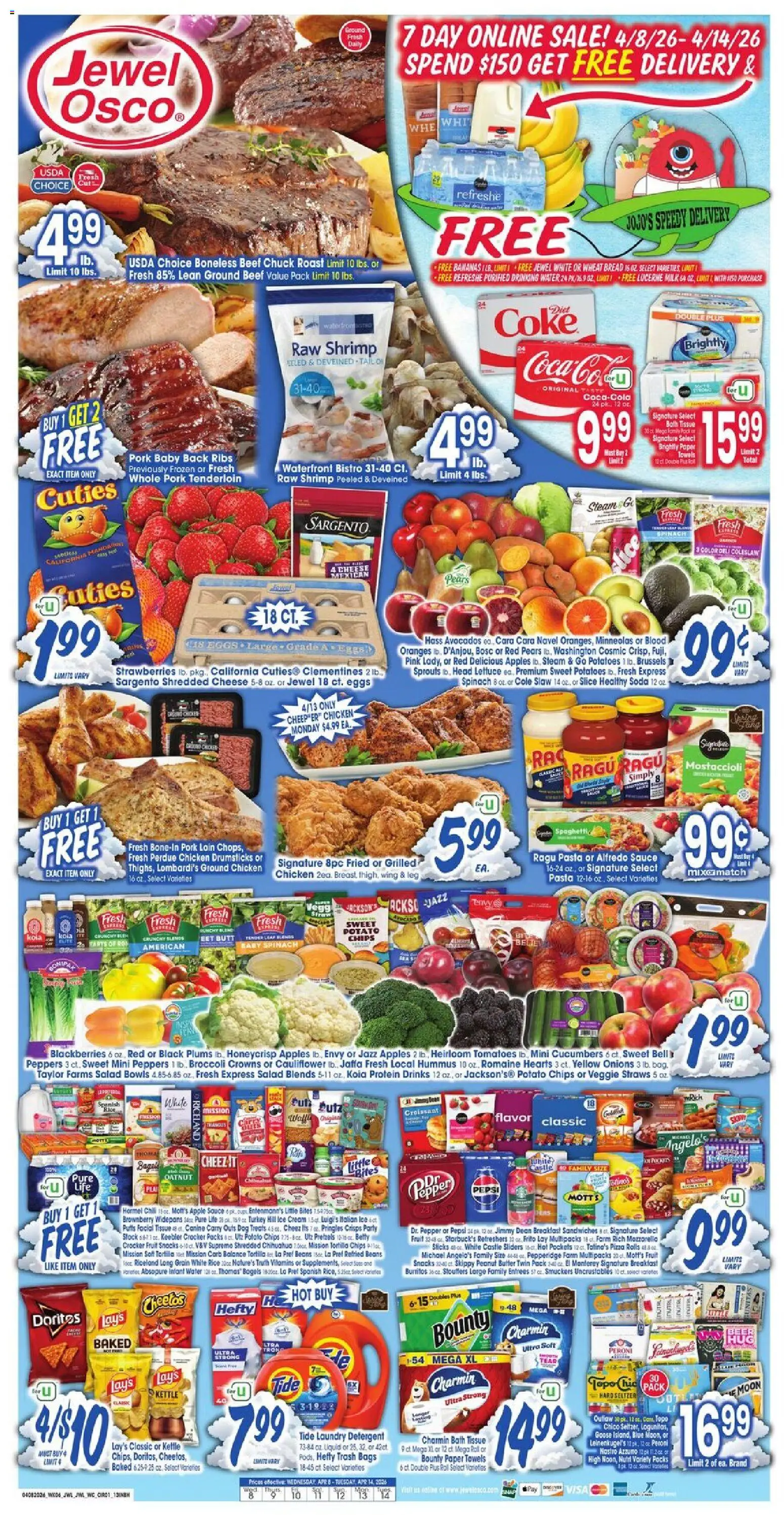 Jewel Osco Weekly Ad - IN - valid from 08.04.2026 | Page: 1 | Products: Butter, Cheese, Cream, Ice cream