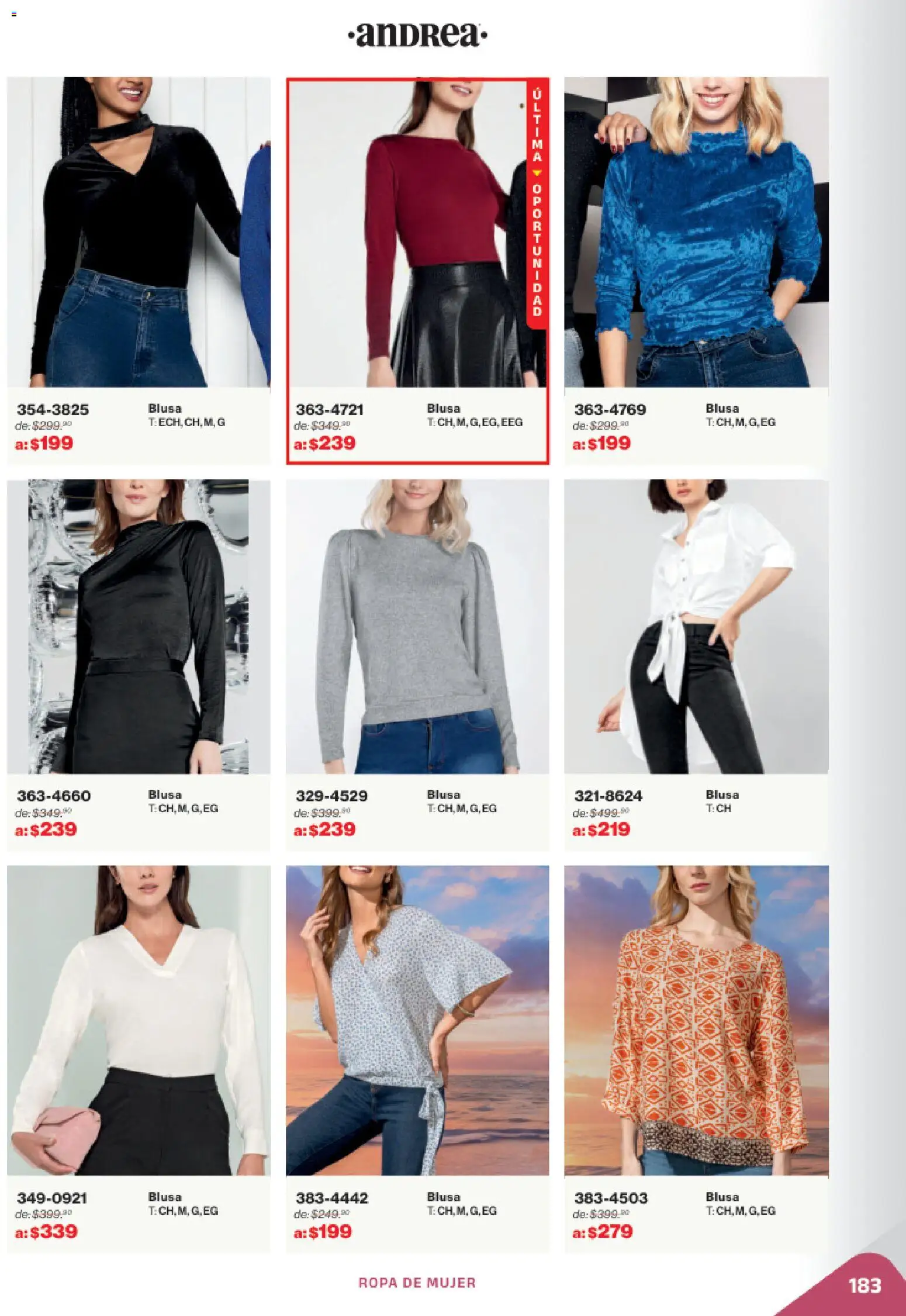 Nuevas ofertas de Andrea válidas en toda la República Mexicana desde el 02.11.2025. ¡Encuentra las mejores ofertas en Andrea catálogo Outlet! | Página: 183 | Productos: Blusa, Ropa