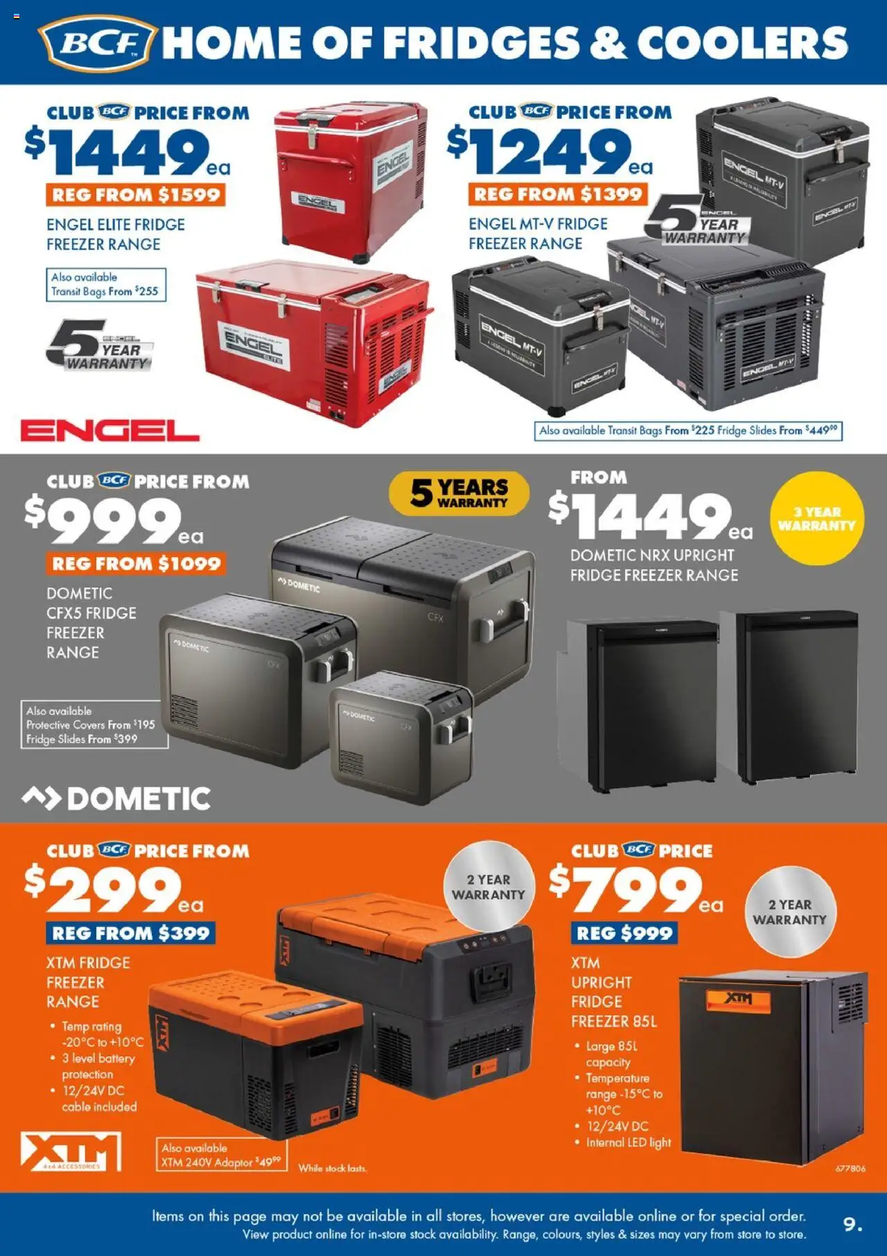 BCF catalogue - valid from 30.06.2025 | Page: 9 | Products: Battery, Adaptor, Cable, Fridge