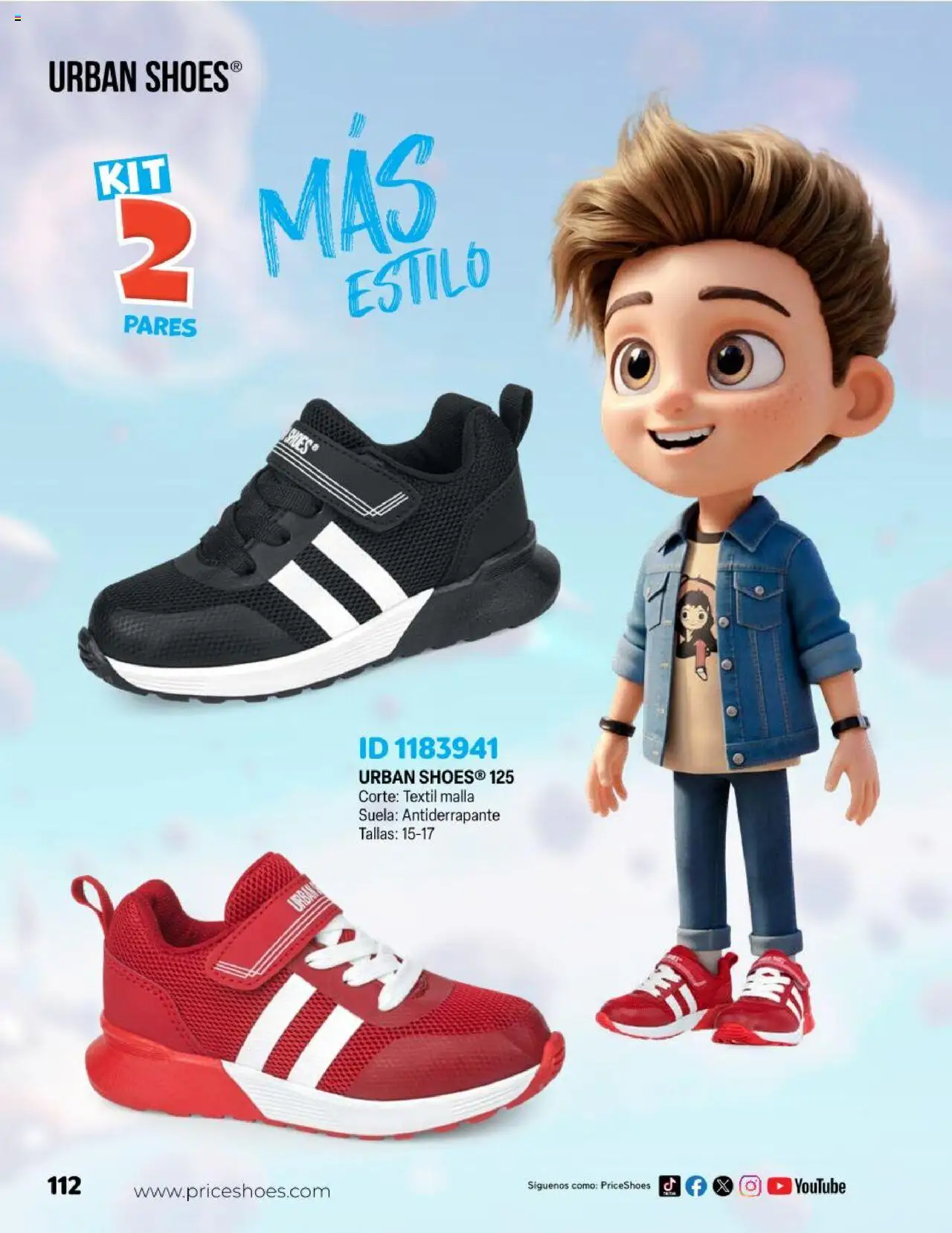 Nuevas ofertas de Price Shoes válidas en toda la República Mexicana desde el 23.04.2025. ¡Encuentra las mejores ofertas en Price Shoes catálogo Kids! | Página: 112 | Productos: Malla