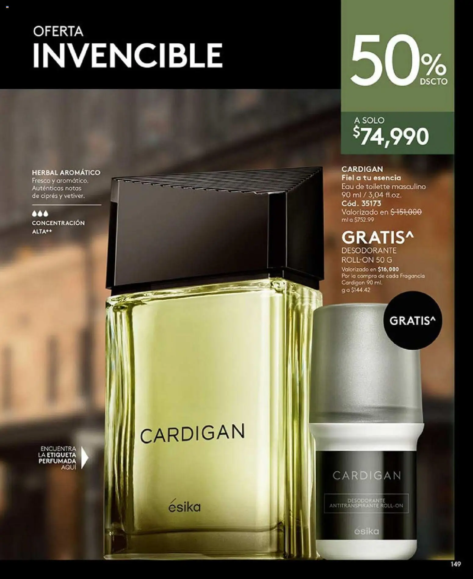 Ésika revista - valida desde el 01.04.2026 | Página: 149 | Productos: Fragancia, Eau de toilette, Desodorante, Antitranspirante