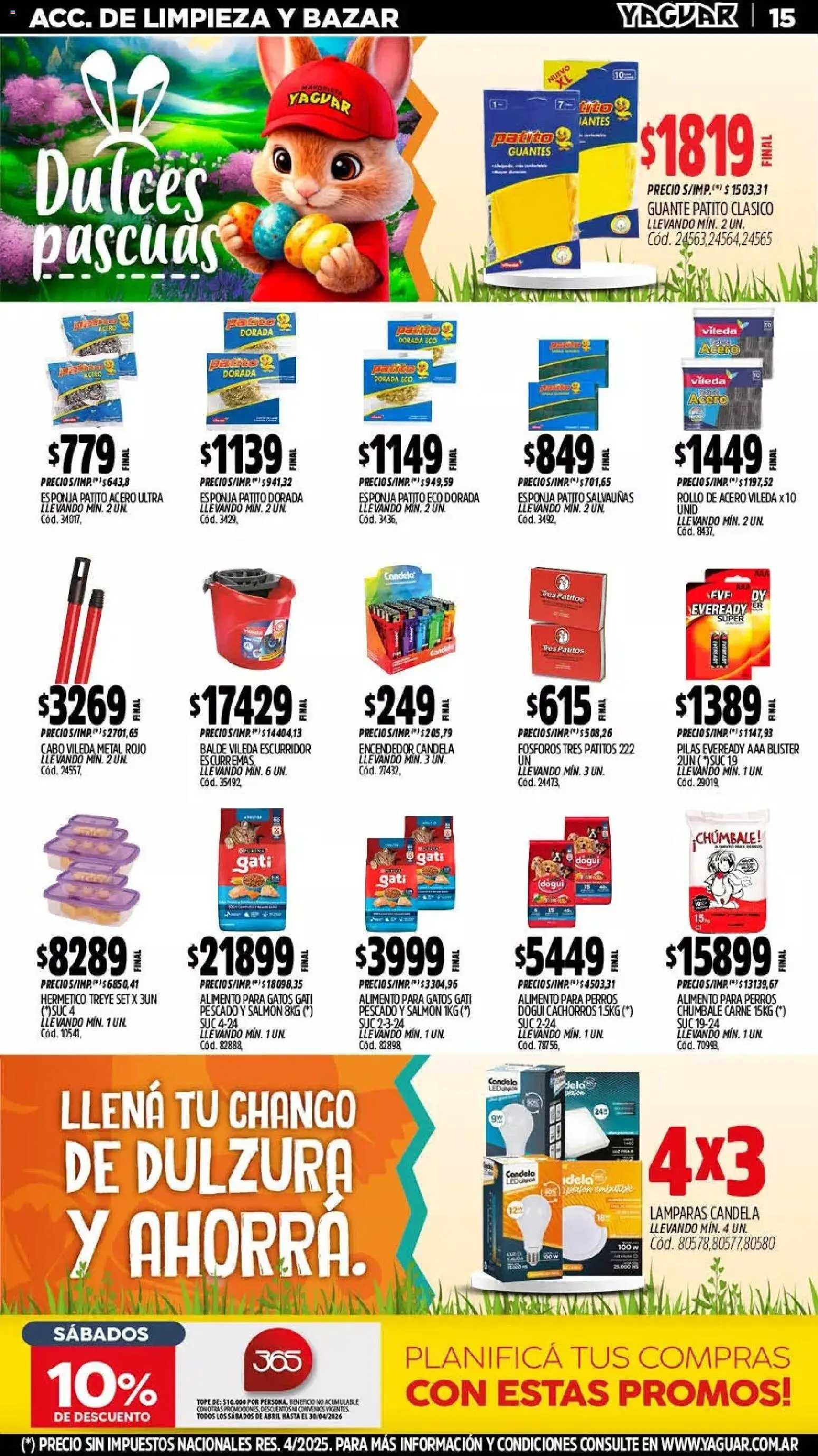 Yaguar - Oferta Semanal Misiones │ válido desde el 30.03.2026 | Página: 15 | Productos: Encendedor, Guante, Pescado, Escurridor