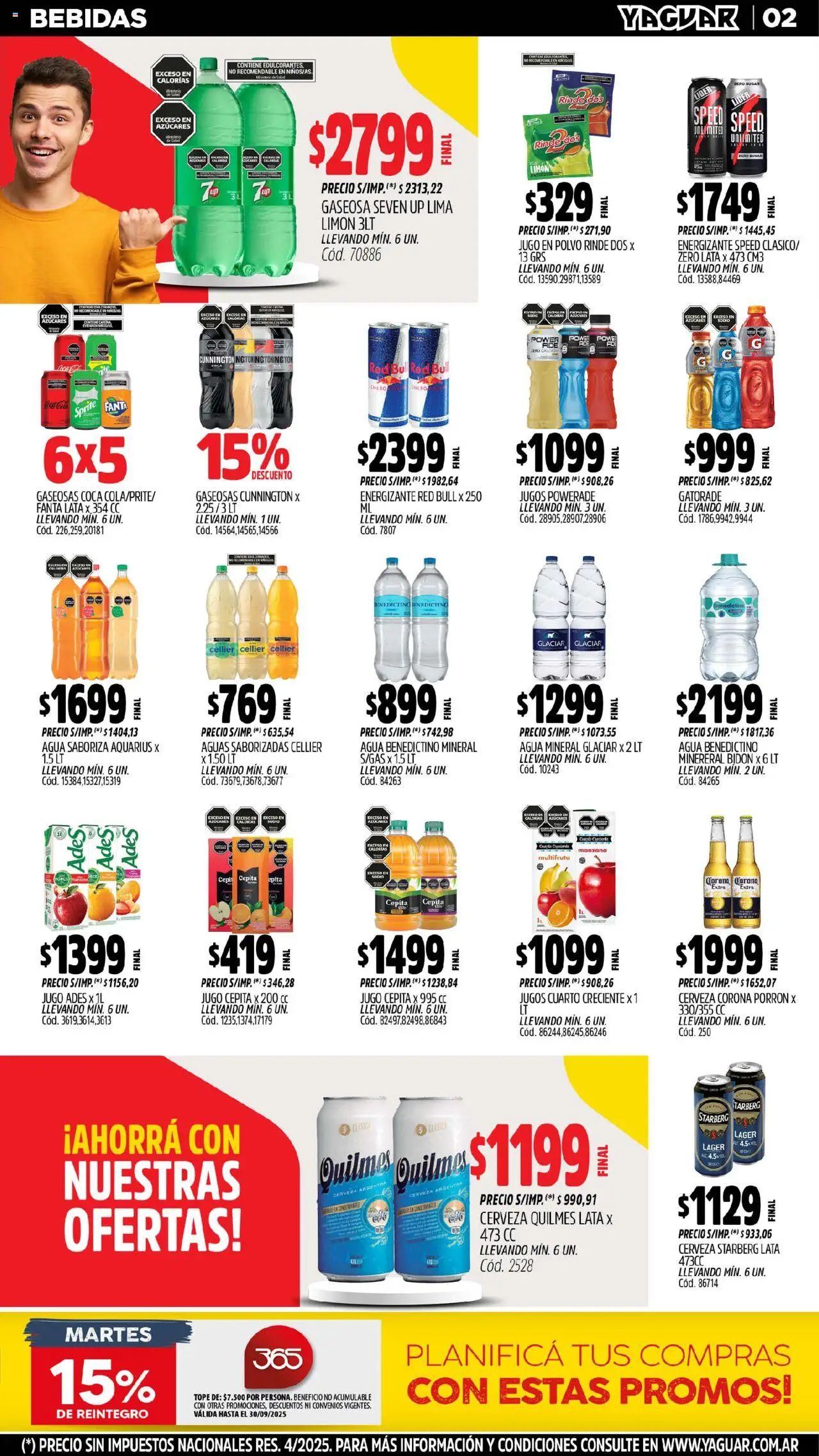 Yaguar catálogo │ válido desde el 29.09.2025 | Página: 2 | Productos: Lima, Limón, Jugo, Cerveza