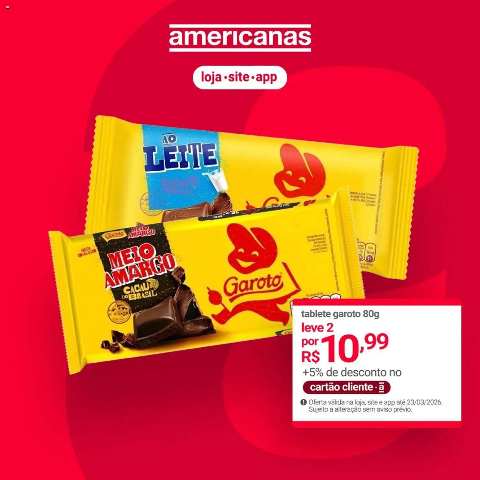 Lojas Americanas Folheto - válido de 21.03.2026 | Página: 3 | Produtos: Leite, Chocolate