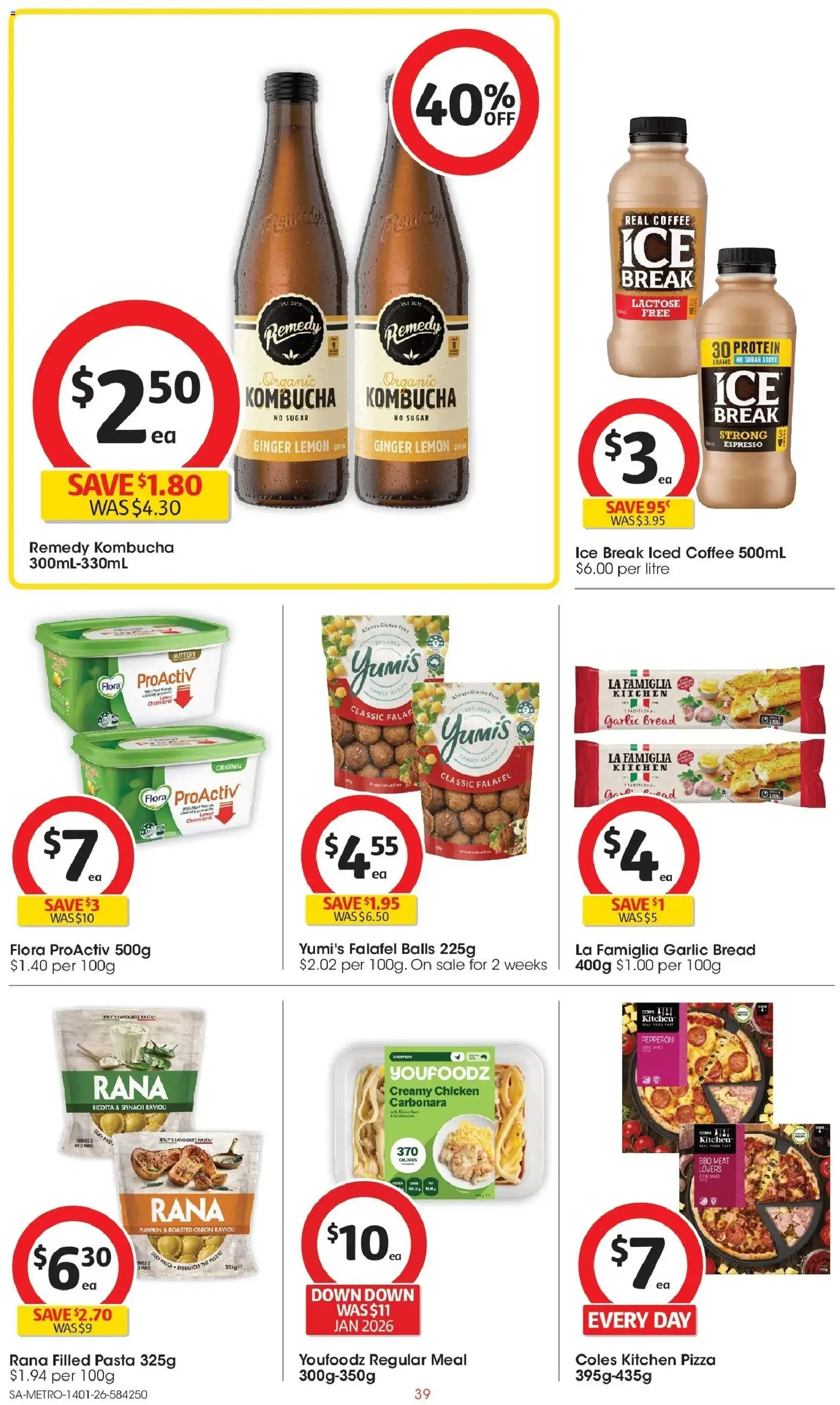 Coles catalogue - valid from 14.01.2026 | Page: 39 | Products: Ginger, Pizza, Meat, Sugar