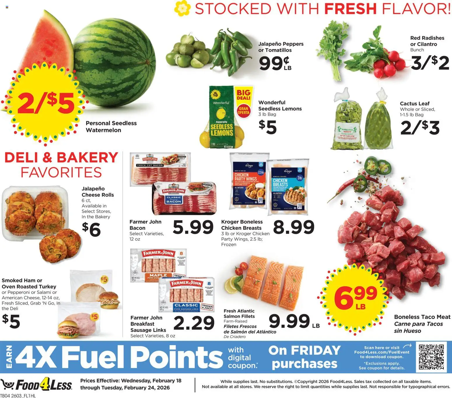 Food 4 Less Weekly Ad - valid from 18.02.2026 | Page: 5 | Products: Jalapeno peppers, Salami, Sausage, Oven