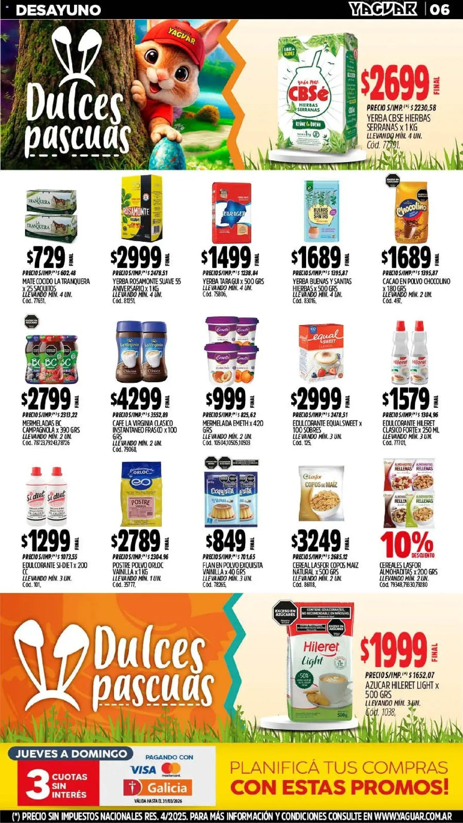 Yaguar - Oferta Semanal Salta │ válido desde el 16.03.2026 | Página: 6 | Productos: Copos, Mate, Frasco, Mermelada