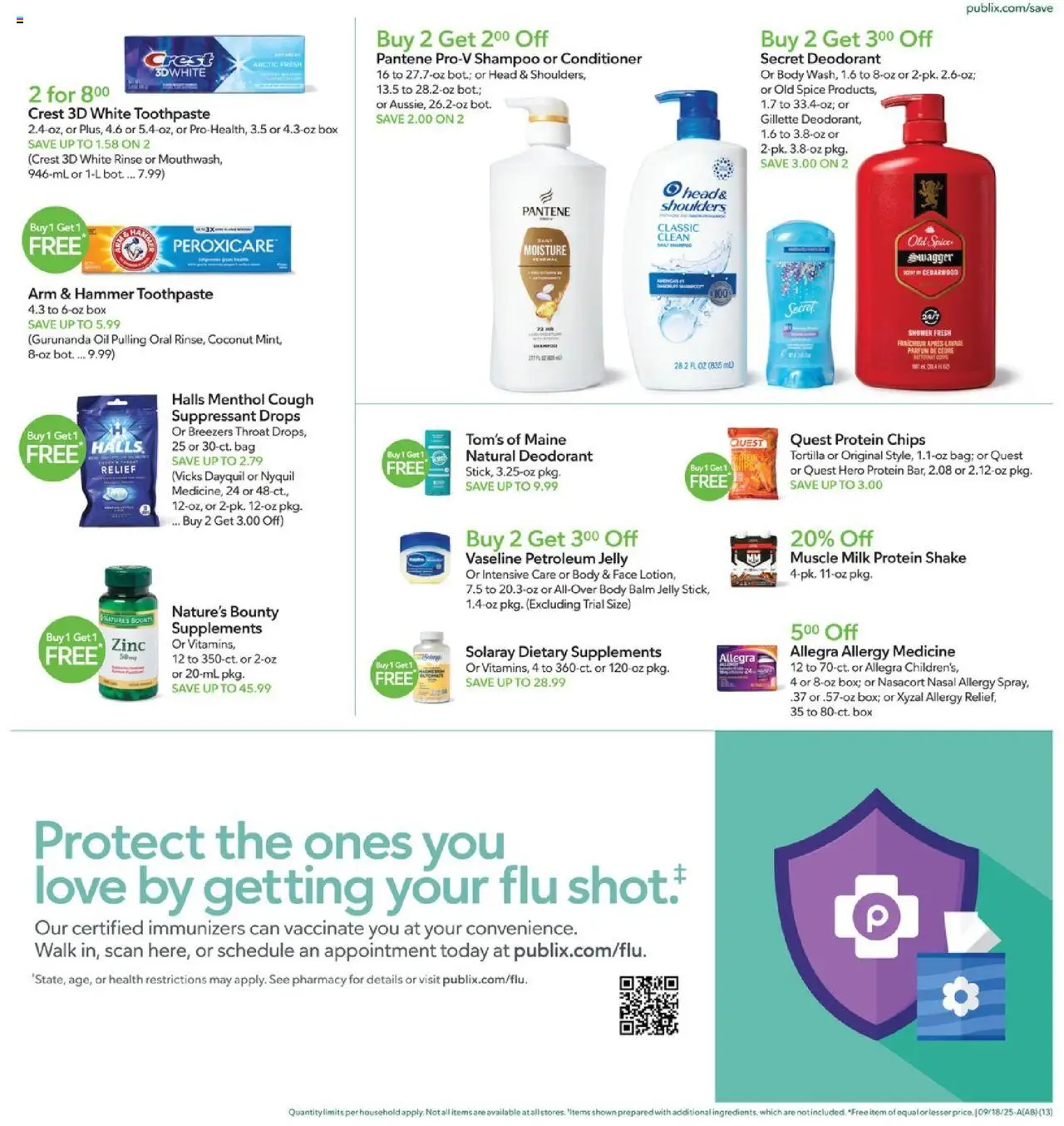 Publix Weekly Ad - valid from 17.09.2025 | Page: 13 | Products: Zinc, Hammer, Conditioner, Milk