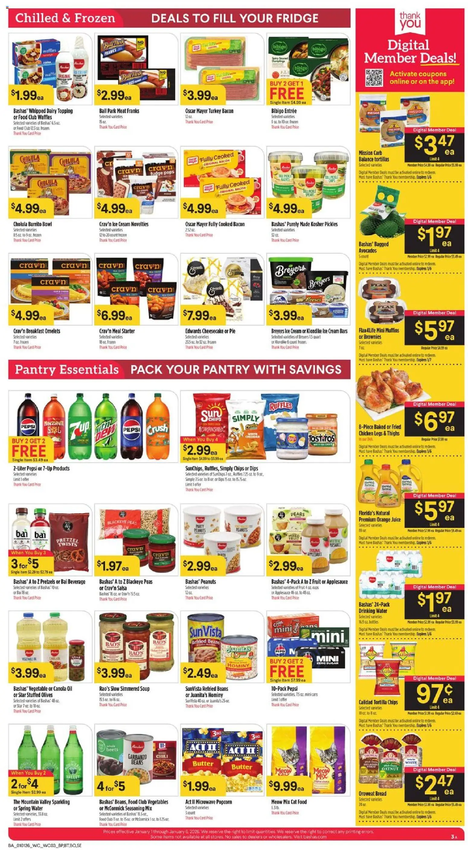 Basha's Weekly Ad - valid from 01.01.2026 | Page: 3 | Products: Butter, Oil, Sugar, Cheesecake