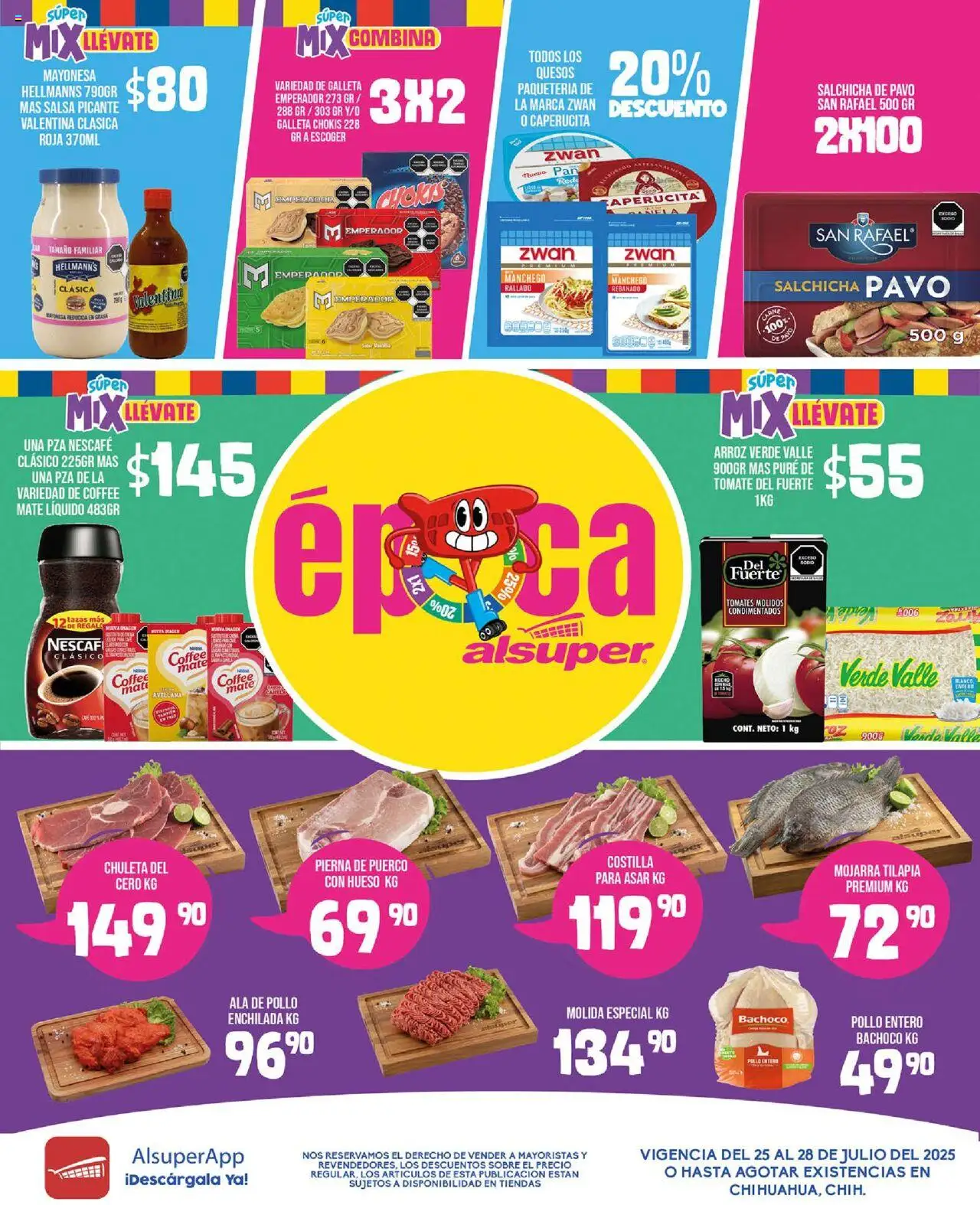 Nuevas ofertas de Alsuper válidas en toda la República Mexicana desde el 25.07.2025. ¡Encuentra las mejores ofertas en Alsuper - Folleto - Chihuahua Capital! | Página: 1 | Productos: Pollo, Salchicha, Mate, Tomates