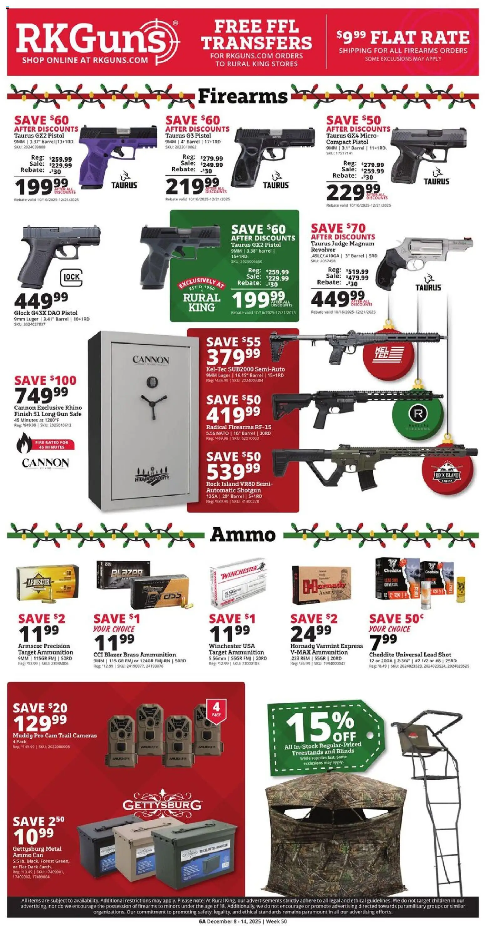 Rural King Weekly Ad - valid from 08.12.2025 | Page: 6 | Products: Safe, Shotgun, Gun, Ammo