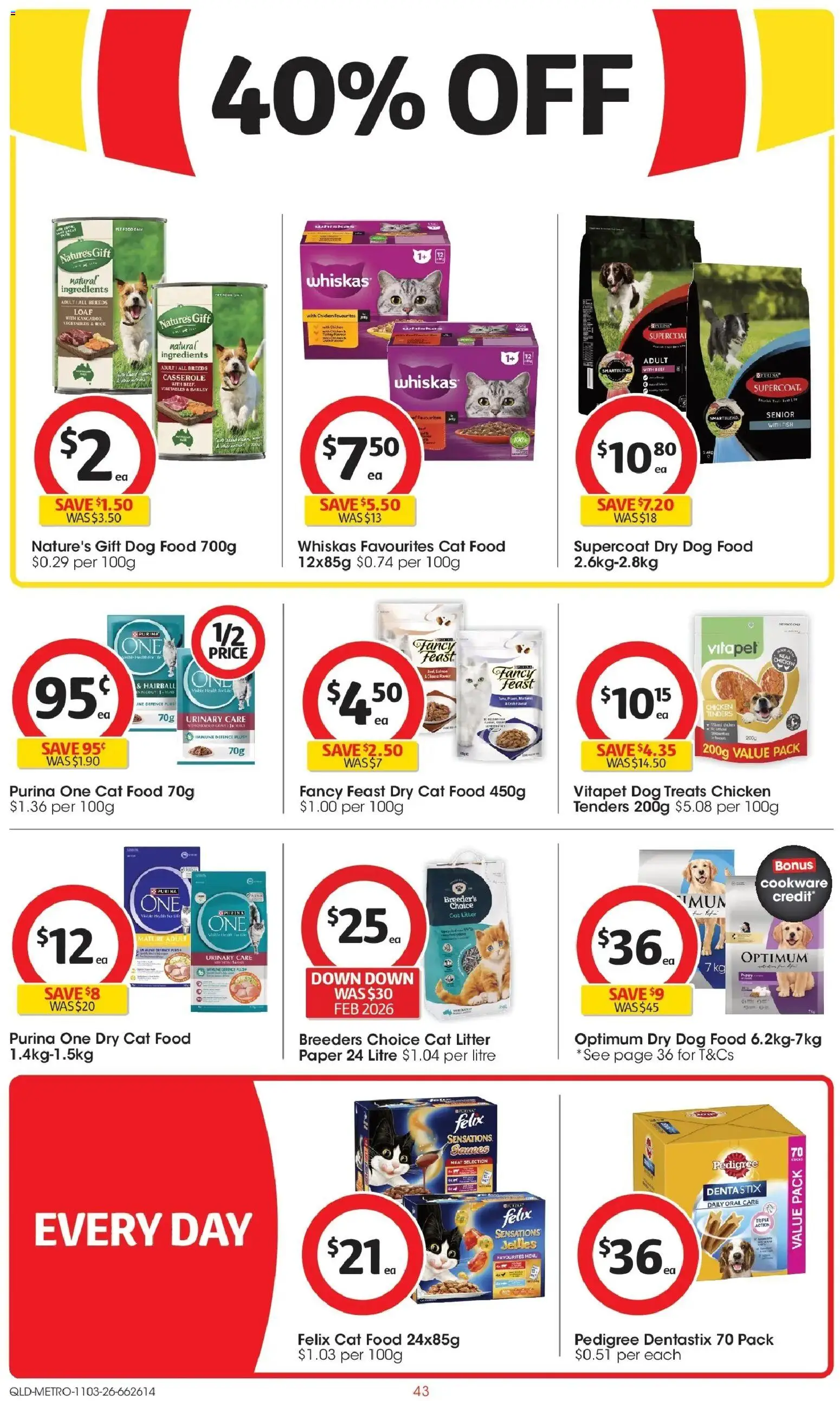 Coles catalogue - valid from 11.03.2026 | Page: 43 | Products: Chicken, Rice, Fish, Dog food