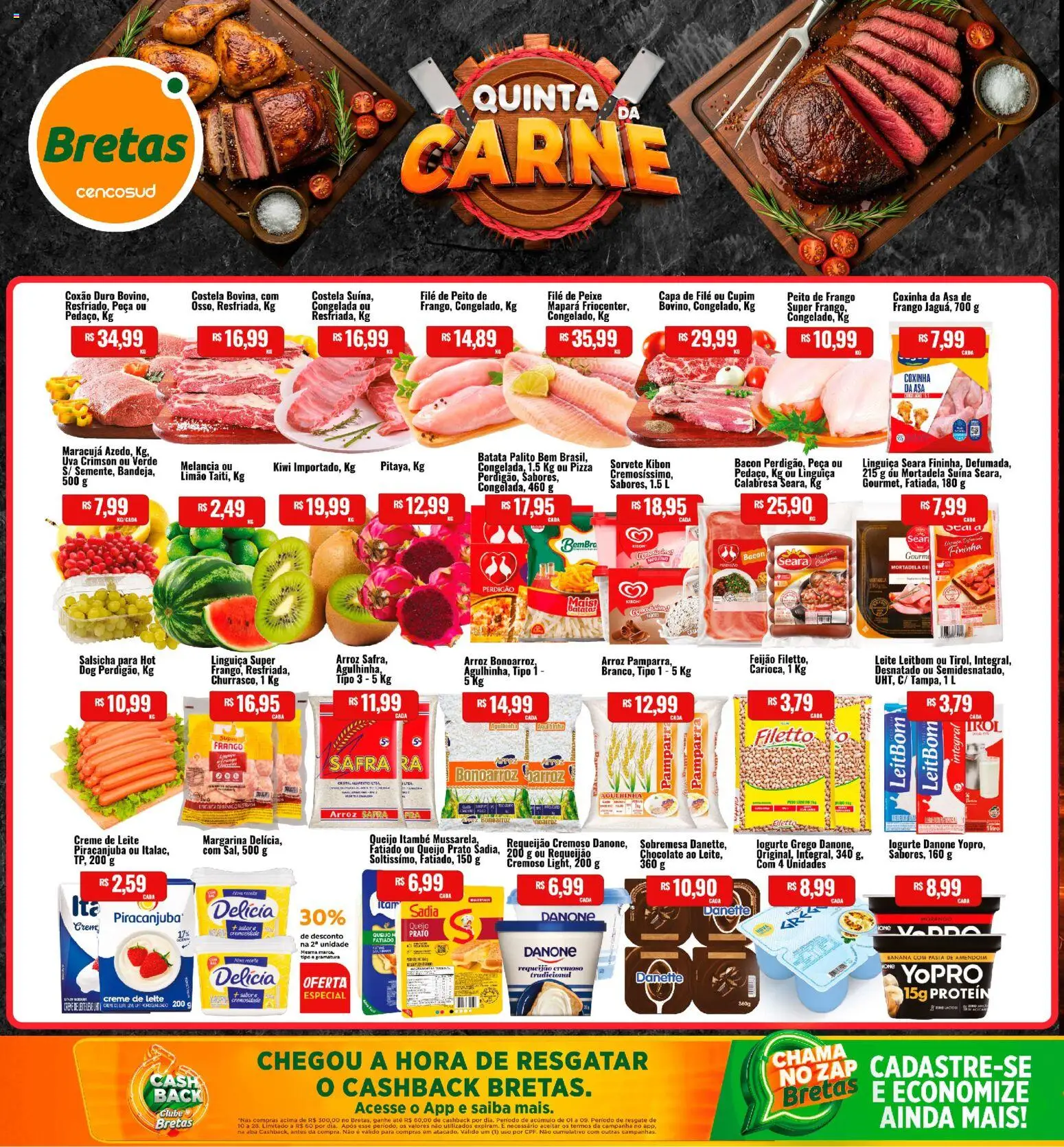Bretas Folheto - válido de 12.02.2026 | Página: 1 | Produtos: Maracujá, Melancia, Pizza, Requeijão