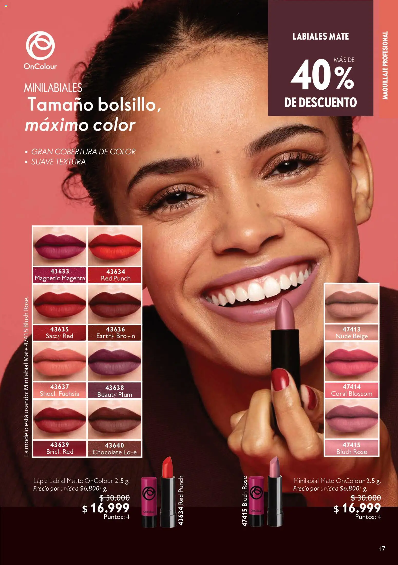 Oriflame revista - valida desde el 14.02.2026 | Página: 47 | Productos: Maquillaje, Lápiz labial, Chocolate