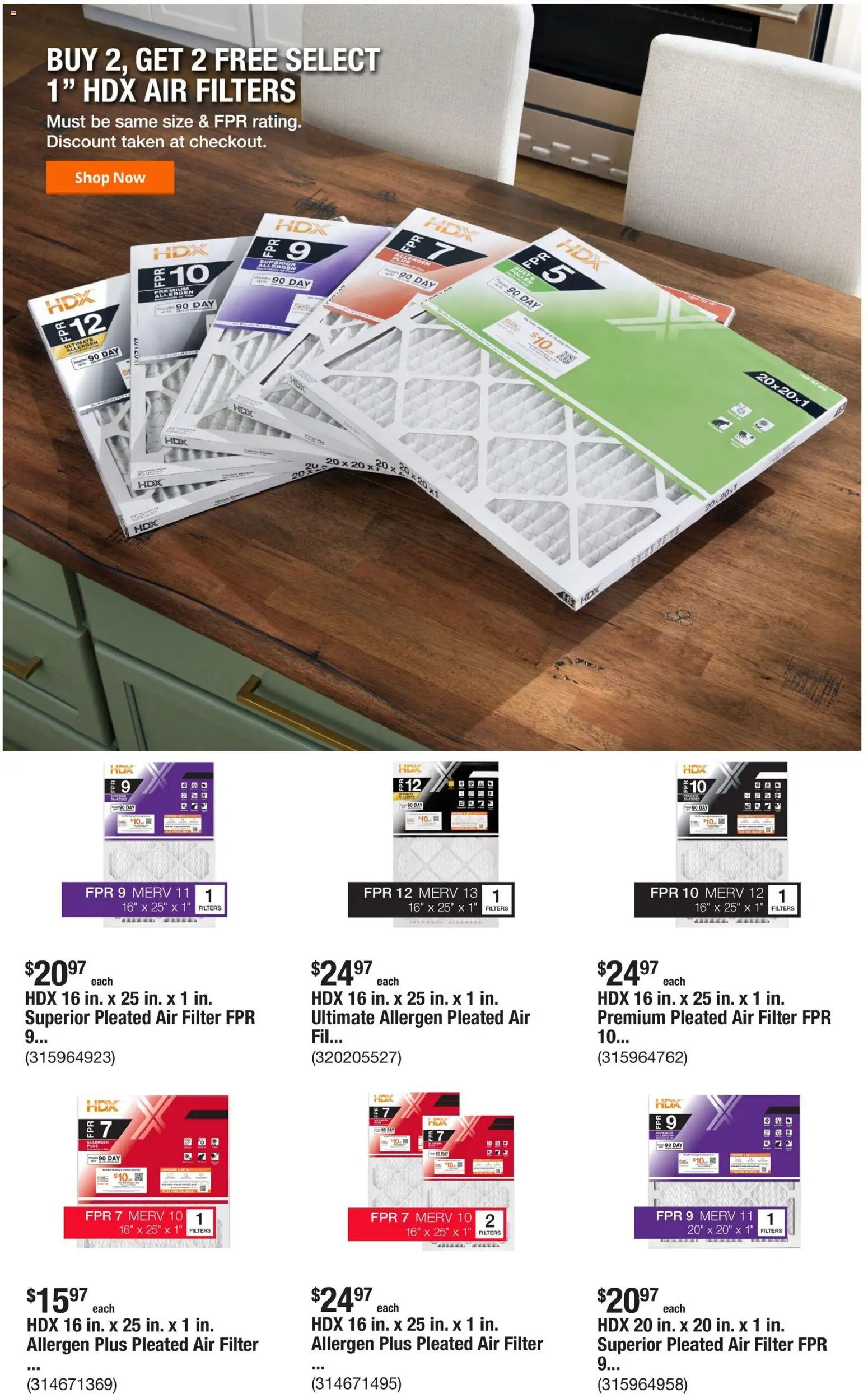Home Depot Weekly Ad - valid from 25.12.2025 | Page: 5 | Products: Air Filter
