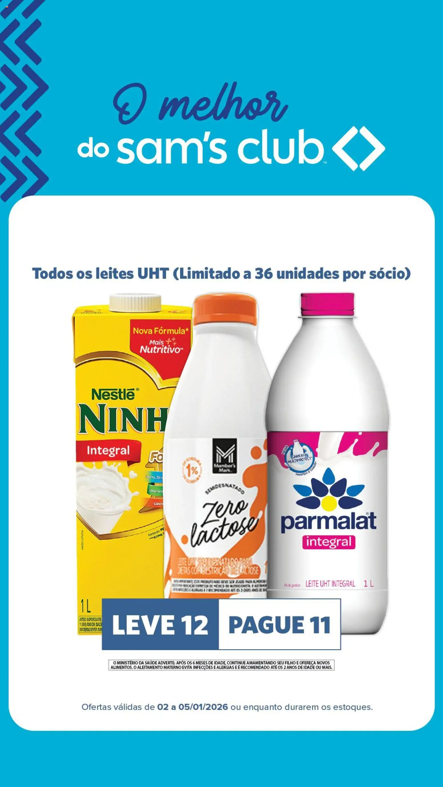 Sam's Club Folheto - válido de 02.01.2026 | Página: 4 | Produtos: Leite, Cálcio
