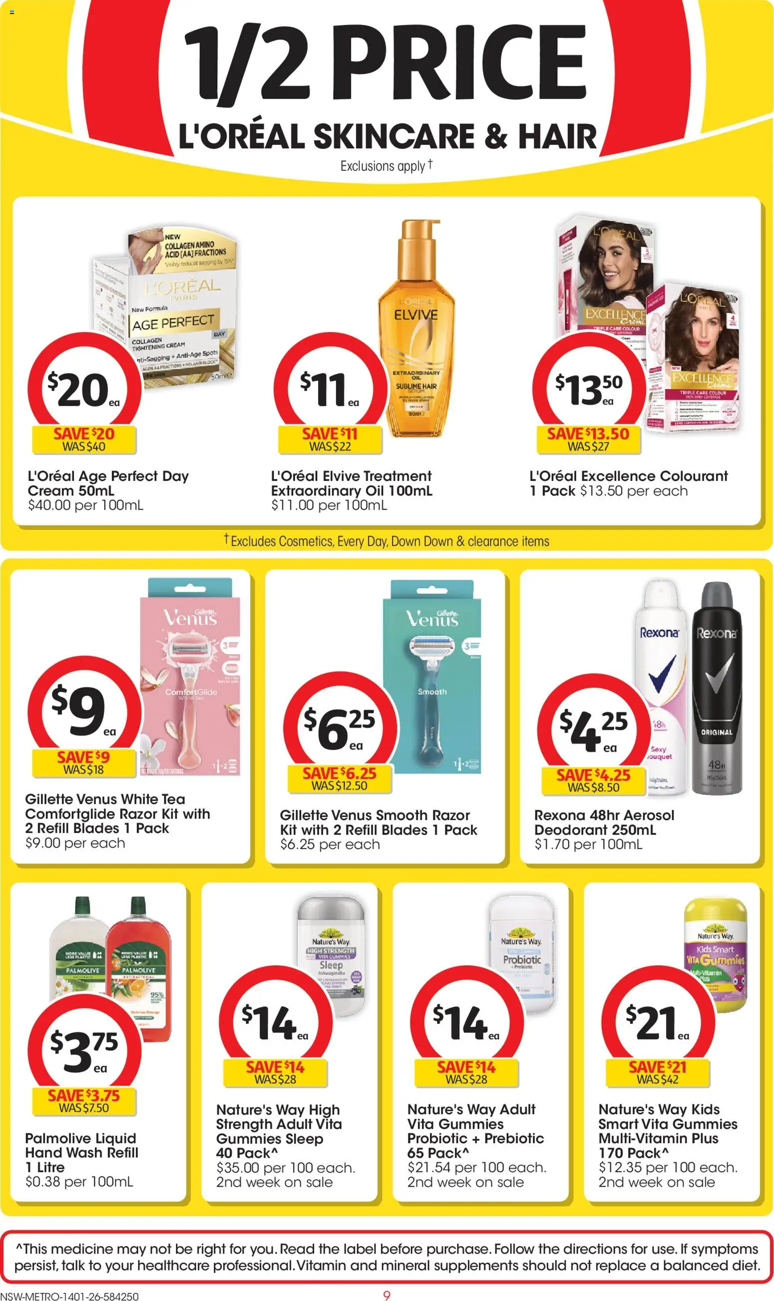 Coles catalogue - valid from 14.01.2026 | Page: 9 | Products: Tea, Cream, Multivitamin, Hand wash