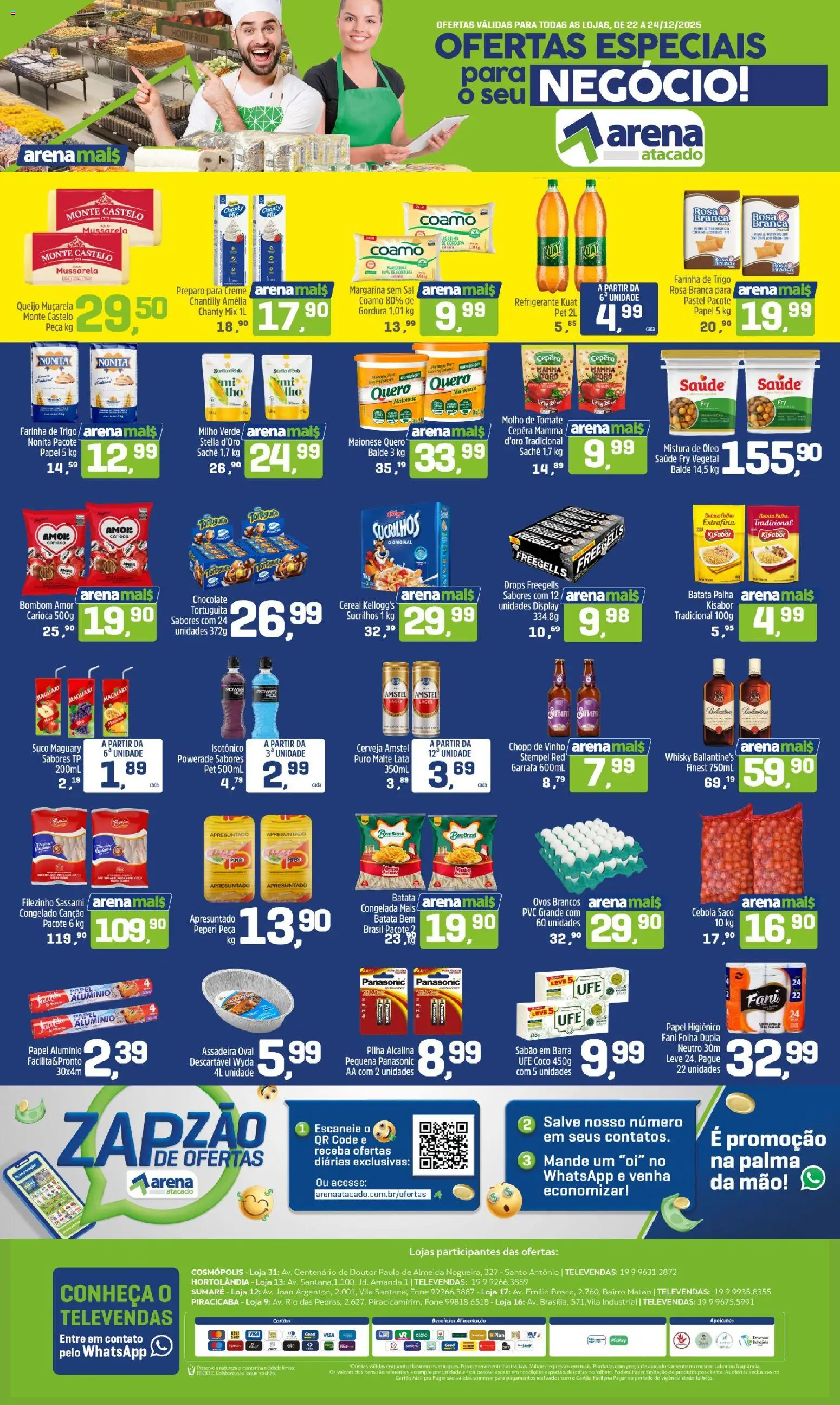 Arena Atacado Folheto - válido de 22.12.2025 | Página: 1 | Produtos: Milho verde, Farinha de trigo, Papel higiênico, Balde