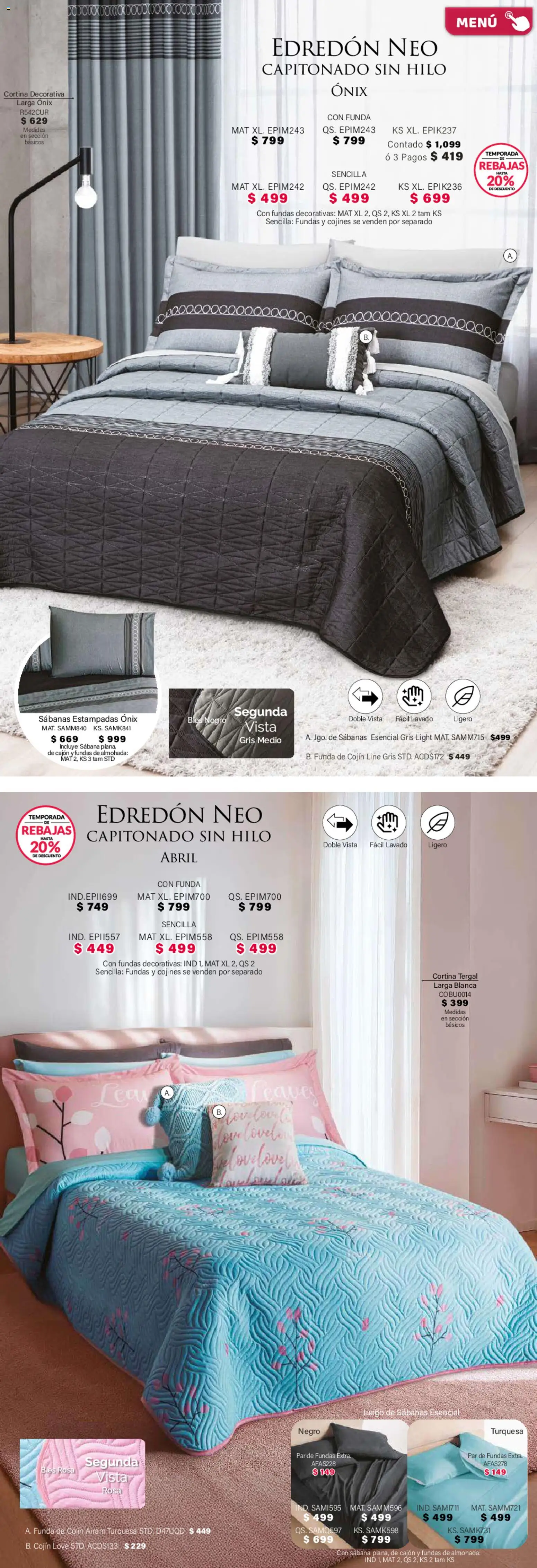 Nuevas ofertas de Colchas Concord válidas en toda la República Mexicana desde el 01.02.2026. ¡Encuentra las mejores ofertas en Colchas Concord catálogo! | Página: 26 | Productos: Funda, Almohada, Sabanas