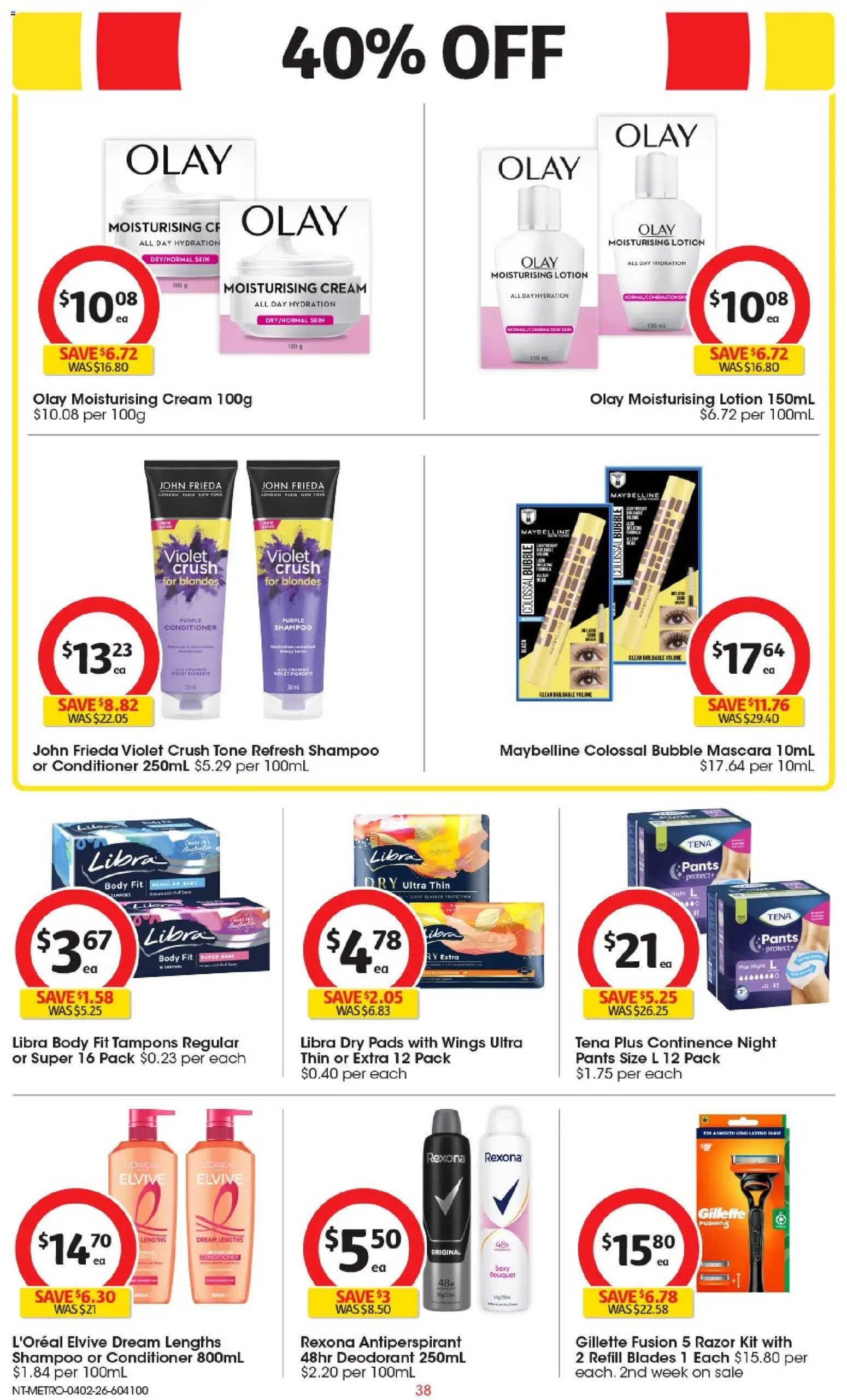 Coles catalogue - valid from 04.02.2026 | Page: 39 | Products: Shampoo, Lotion, Pants, Tampons