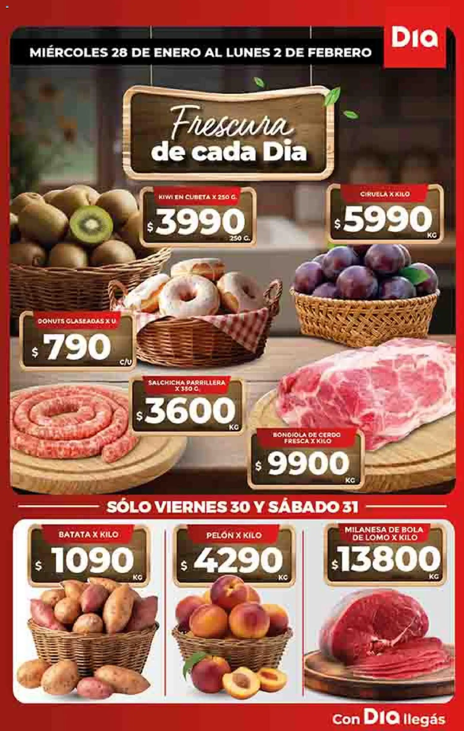 Supermercado DIA Ofertas │ válido desde el 28.01.2026 | Página: 9 | Productos: Batata, Salchicha, Cerdo, Kiwi