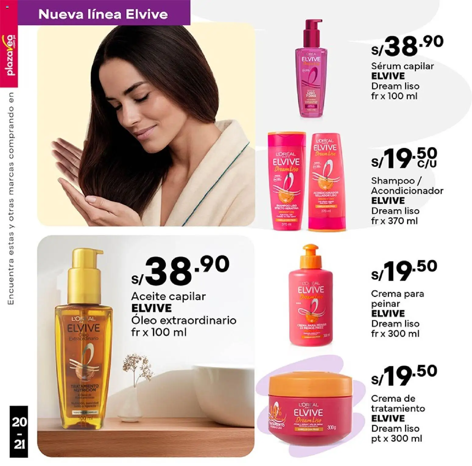 Catálogo Plaza Vea válido desde 05.01.2026 | Página: 20 | Productos: Shampoo, Acondicionador, Aceite, Crema