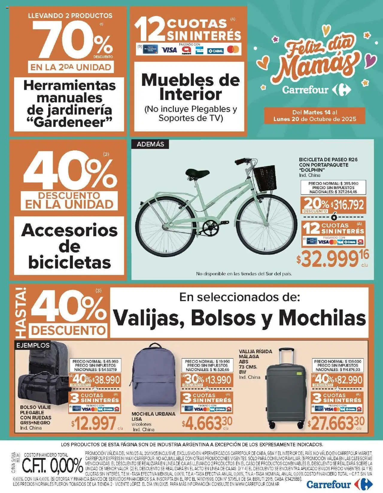 Carrefour ofertas - Córdoba │ válido desde el 14.10.2025 | Página: 7 | Productos: Valija, Banco, Sobre, Mochila