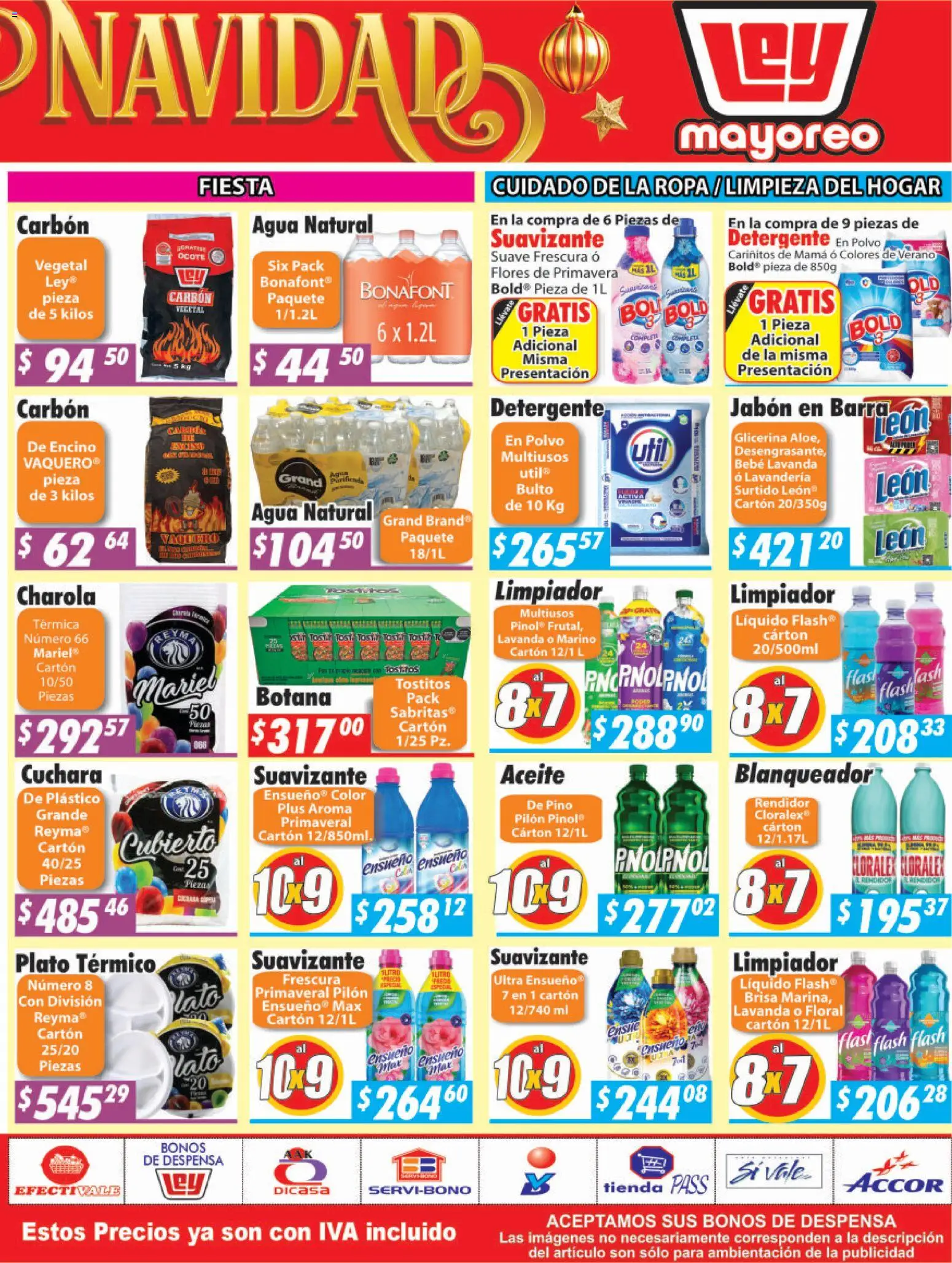 Nuevas ofertas de Casa Ley válidas en toda la República Mexicana desde el 22.12.2025. ¡Encuentra las mejores ofertas en Casa Ley folleto Frontera! | Página: 4 | Productos: Agua, Limpiador, Ropa, Polvo