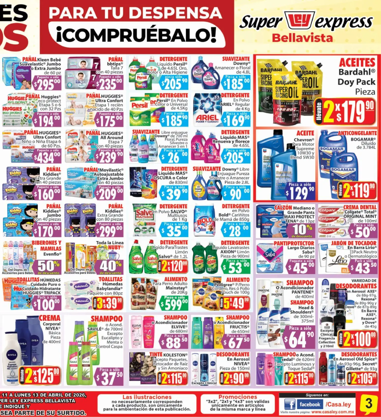 Nuevas ofertas de Casa Ley válidas en toda la República Mexicana desde el 11.04.2026. ¡Encuentra las mejores ofertas en Casa Ley folleto Super Express Bellavista! | Página: 4 | Productos: Limón, Res, Acondicionador, Pants